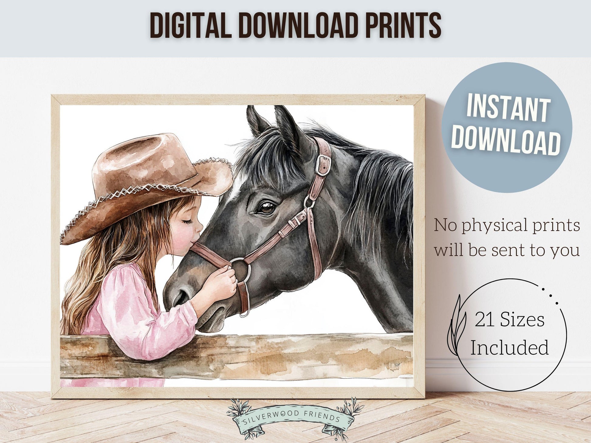 Horse Print, Cowgirl Nursery Print, Cowgirl Nursery Decor, Baby Girl Western Nursery Decor Horse Picture, Girls Horse Room Digital Print