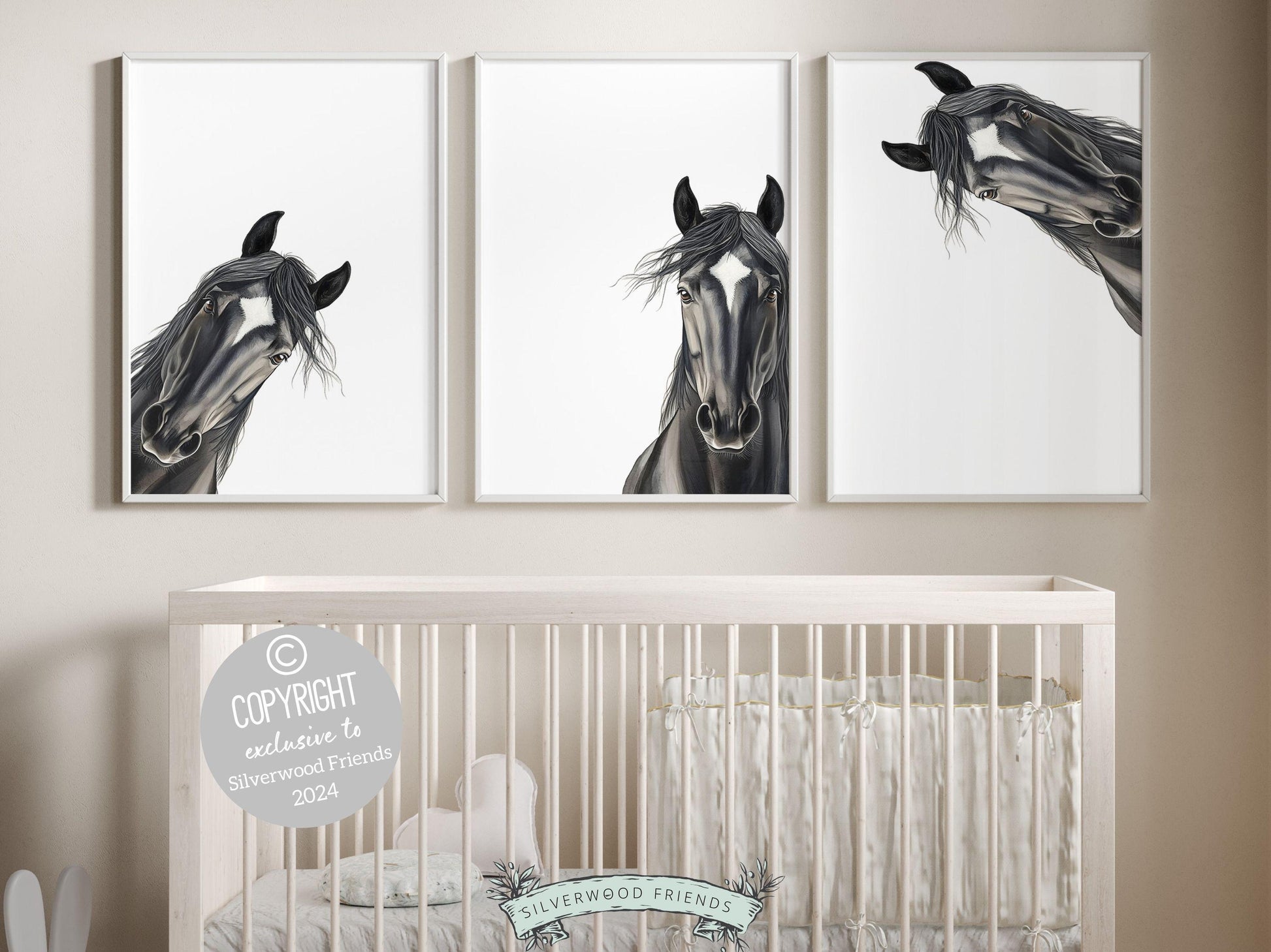Peeking Horse Nursery Print, Horse Nursery Decor, Western Wall Decor, Kids Cowboy Room Wall Decor, Horse Picture, Pony Nursery Digital Print