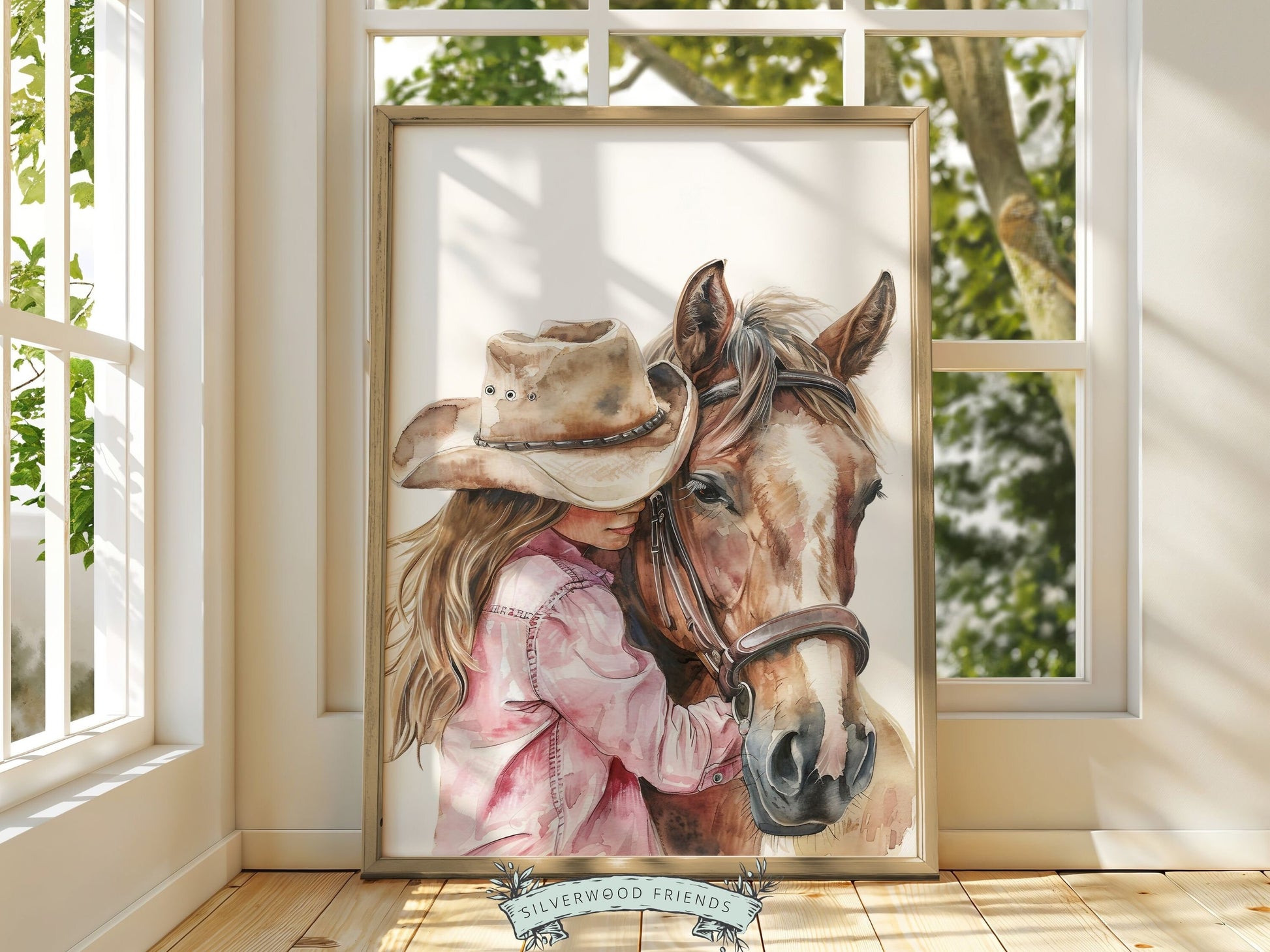 Cowgirl Print, Cowgirl Nursery Decor, Trendy Pink Western Decor, Girls Horse Riding Print, Horse Picture Dorm Room Wall Decor Digital Print