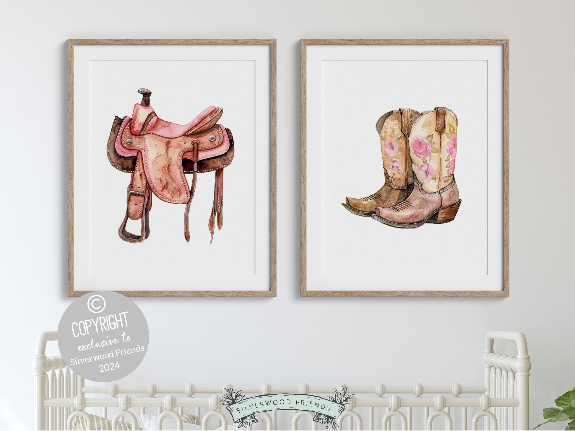 Cowgirl Nursery Prints, Cowgirl Nursery Decor, Baby Girl Western Nursery Decor, Girls Wild West Rodeo Horse Nursery Wall Art Digital Prints