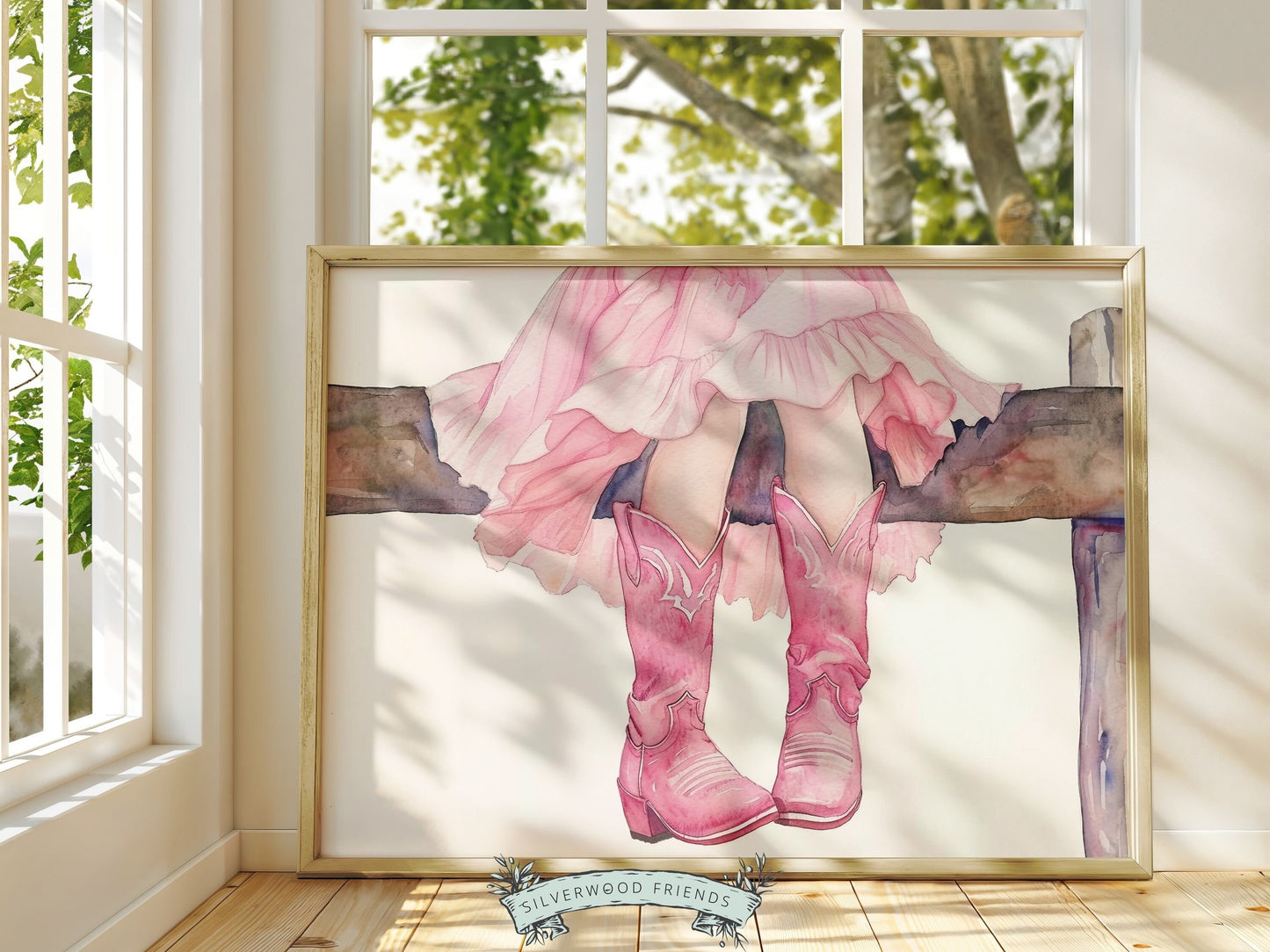 Cowgirl Nursery Print, Cowgirl Nursery Decor, Trendy Girl Western Room Wall Decor, Girl Horse Riding Picture Pink Cowgirl Boot Digital Print