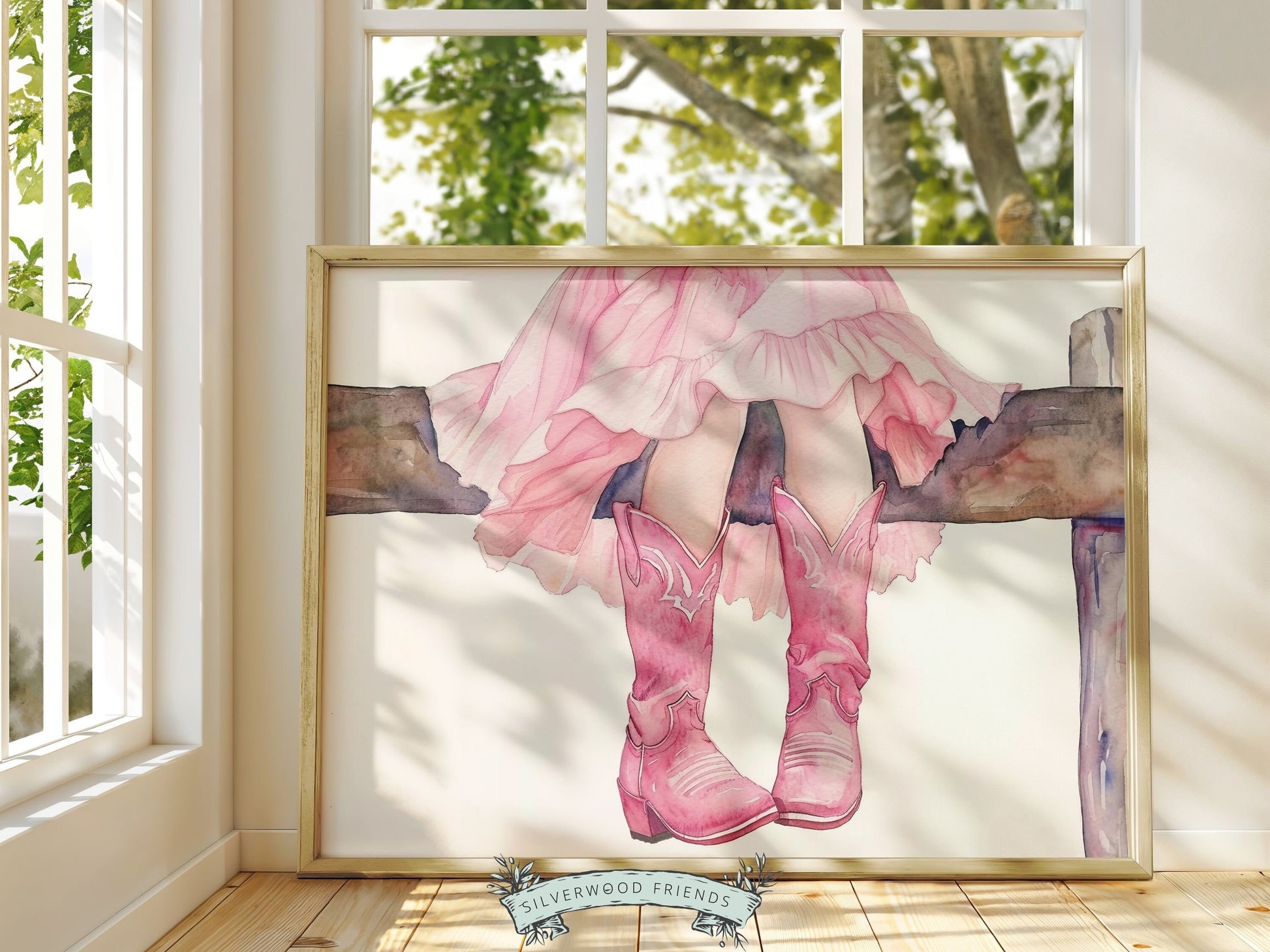 Cowgirl Nursery Print, Cowgirl Nursery Decor, Trendy Girl Western Room Wall Decor, Girl Horse Riding Picture Pink Cowgirl Boot Digital Print