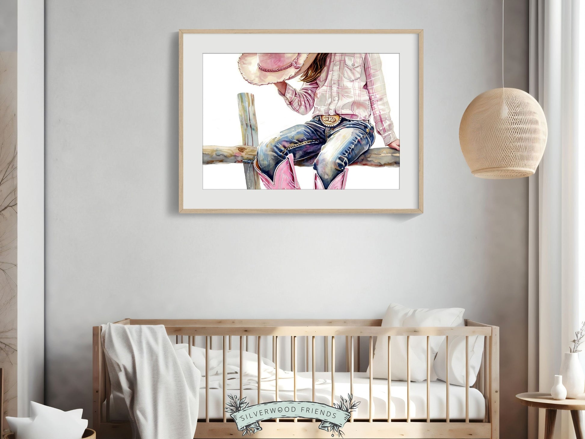 Pink Cowgirl Print, Cowgirl Nursery Decor, Trendy Girl Western Room Wall Decor, Girl Horse Riding Picture, Preppy Dorm Room Digital Print