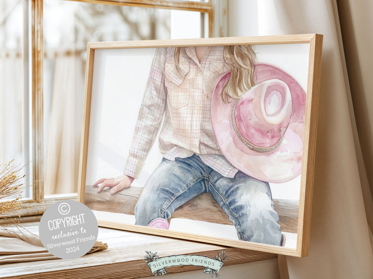 Cowgirl Nursery Print, Cowgirl Nursery Decor, Baby Girl Western Nursery Decor, Girl Horse Riding Picture, Country Girl Nursery Digital Print