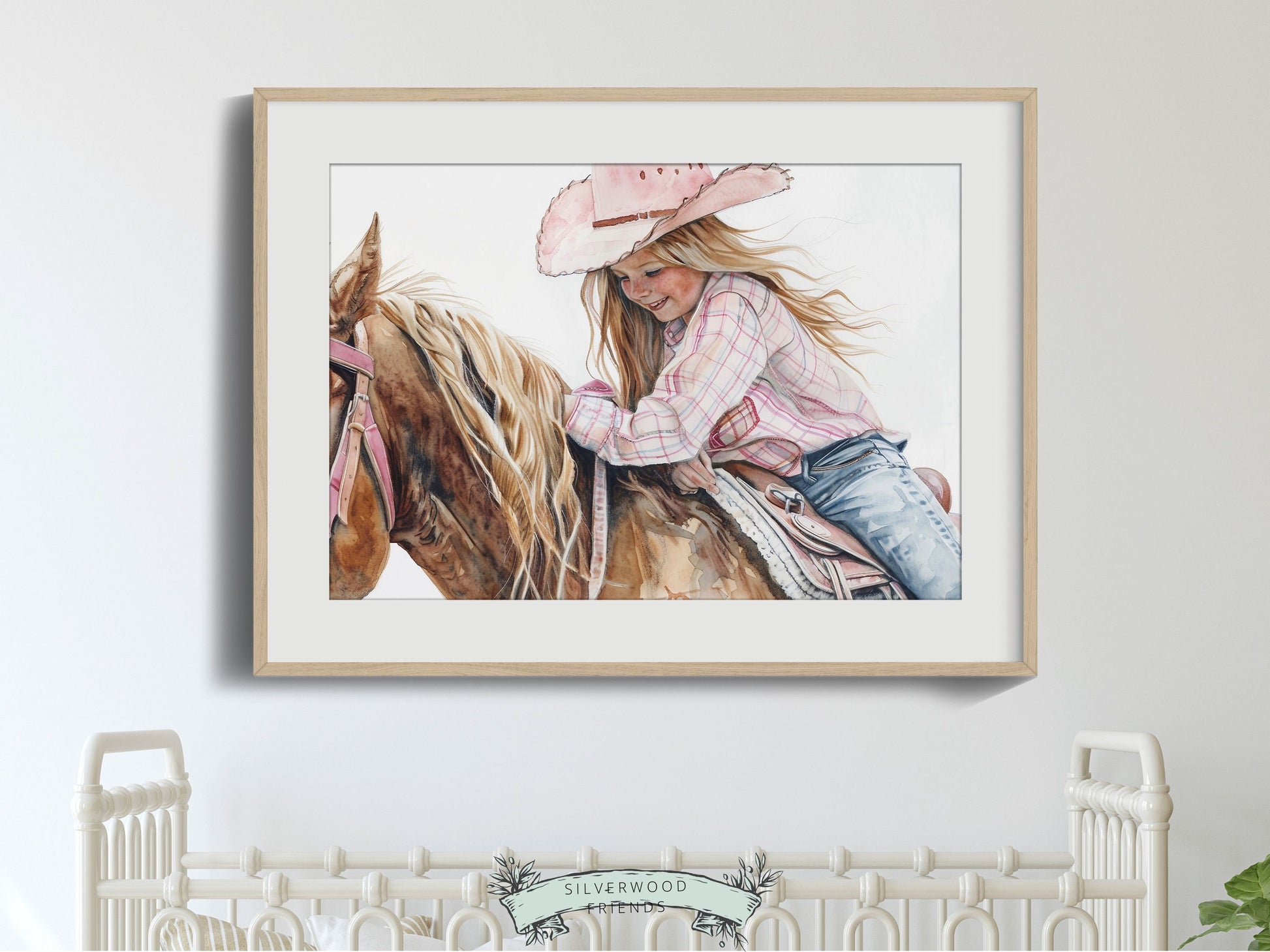 Cowgirl Nursery Print, Cowgirl Nursery Decor, Baby Girl Western Nursery Decor, Girls Horse Riding Equestrian Nursery Wall Art Digital Print