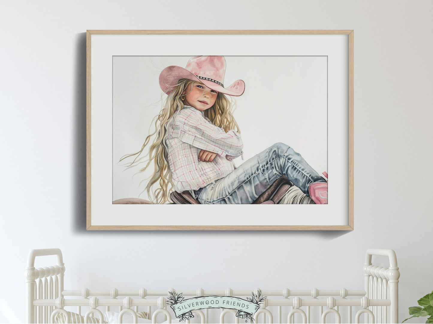 Cowgirl Nursery Print, Cowgirl Nursery Decor, Western Nursery Decor, Girl Horse Riding Picture, Trendy Equestrian Dorm Room Digital Print