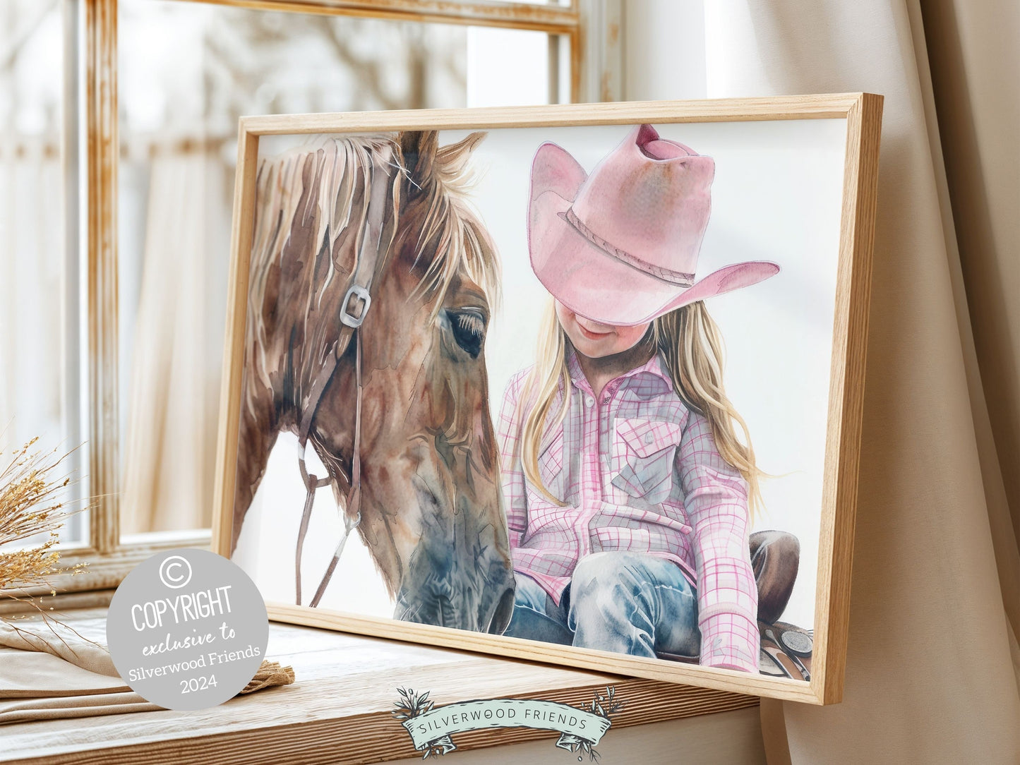 Cowgirl Nursery Print, Cowgirl Nursery Decor, Baby Girl Western Nursery Decor, Girls Horse Riding Equestrian Nursery Wall Art Digital Print