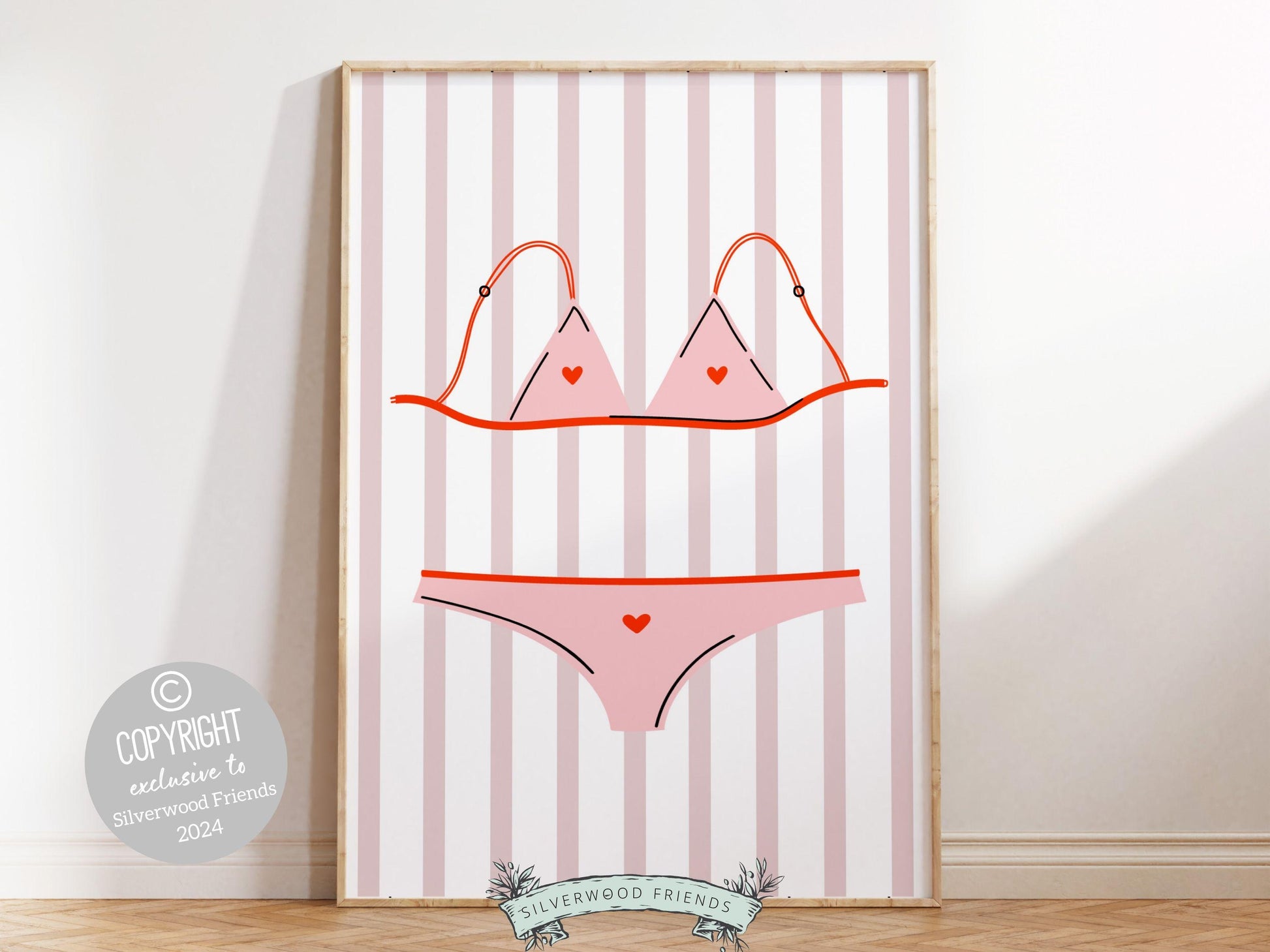 Bikini Print, Coastal Cowgirl Minimalist Aesthetic, Beachy Coconut Girl Trendy College Dorm Room Wall Decor Preppy Teen Poster Digital Print