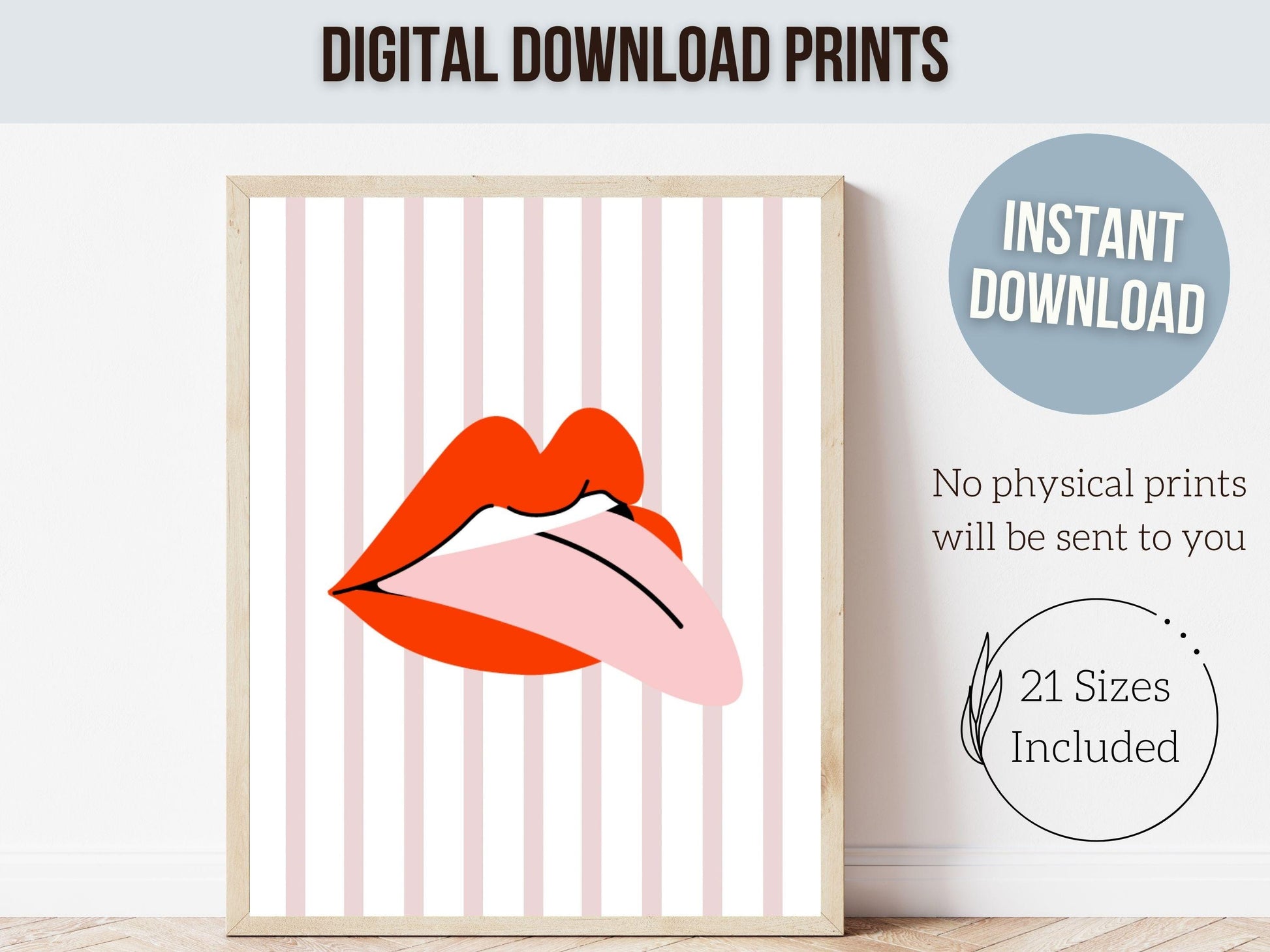 Red Lipstick Lips Print, Coastal Cowgirl Aesthetic, Beachy Coconut Girl Trendy College Dorm Room Wall Decor Preppy Teen Poster Digital Print