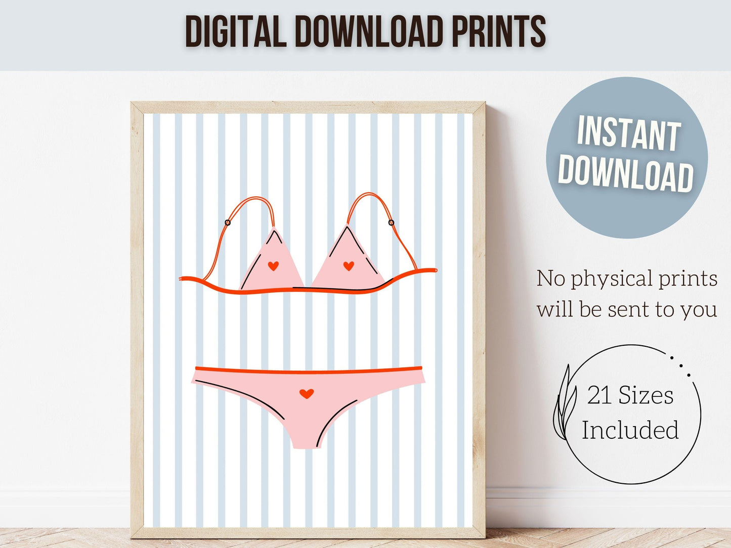 Bikini Print, Coastal Cowgirl Minimalist Aesthetic, Beachy Coconut Girl Trendy College Dorm Room Wall Decor Preppy Teen Poster Digital Print
