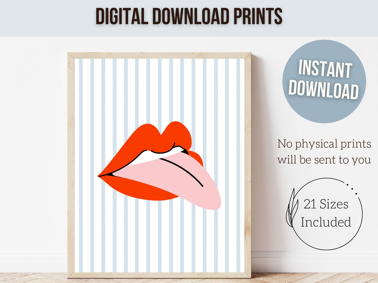 Red Lipstick Lips Print, Coastal Cowgirl Aesthetic, Beachy Coconut Girl Trendy College Dorm Room Wall Decor Preppy Teen Poster Digital Print