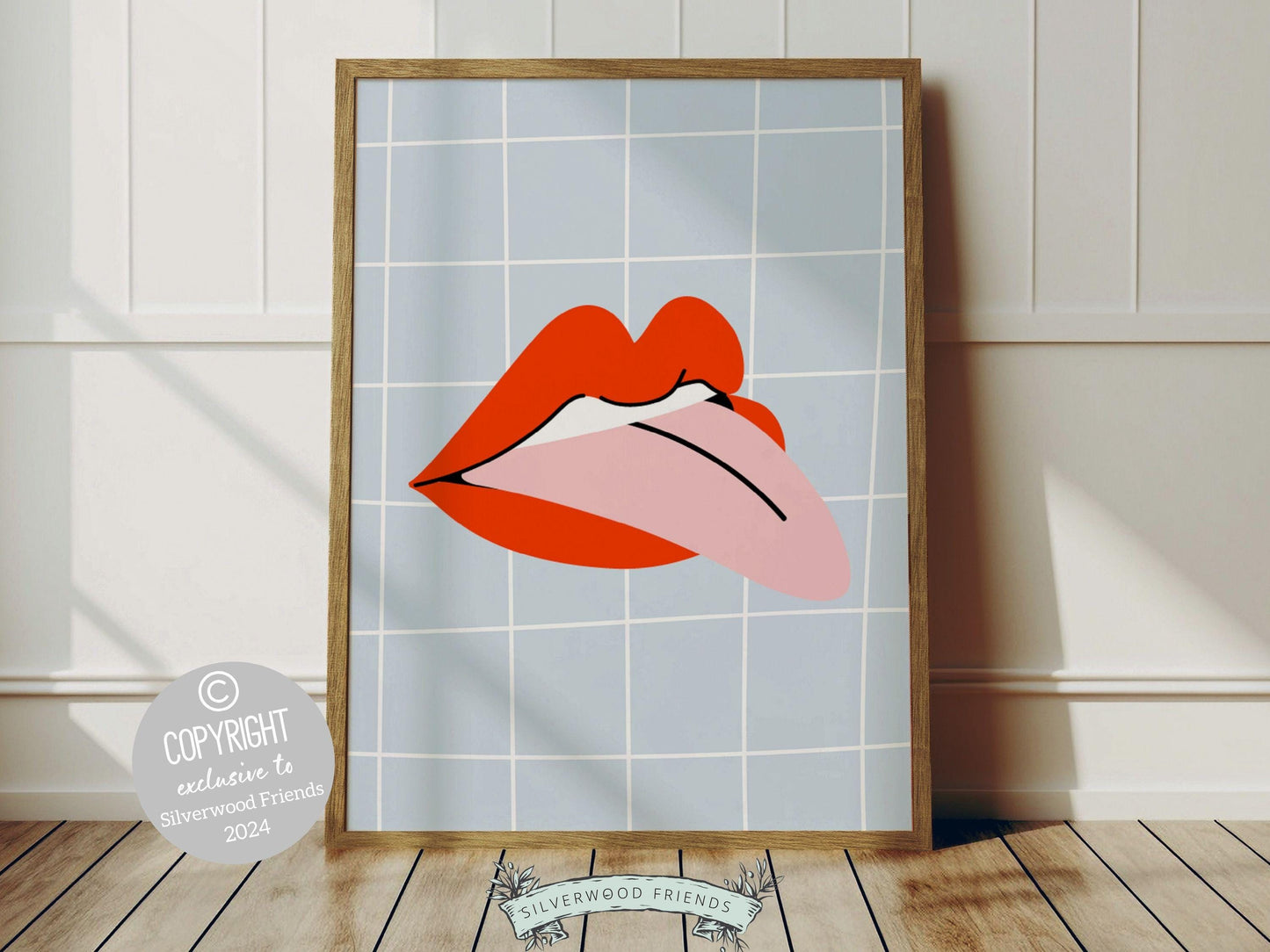 Red Lipstick Lips Print, Coastal Cowgirl Aesthetic, Beachy Coconut Girl Trendy College Dorm Room Wall Decor Preppy Teen Poster Digital Print