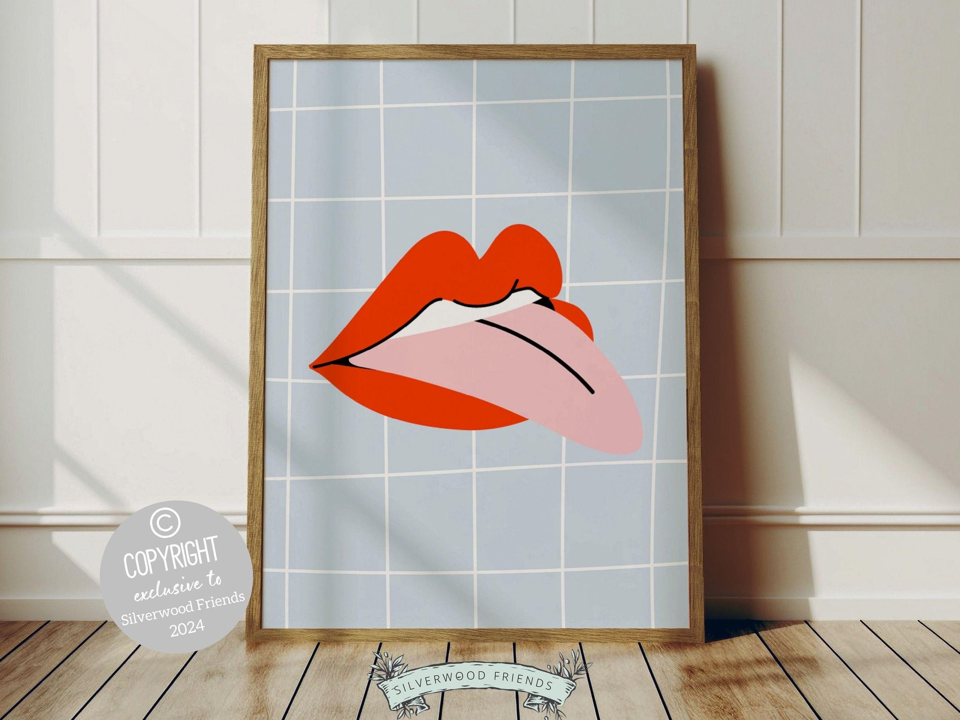 Red Lipstick Lips Print, Coastal Cowgirl Aesthetic, Beachy Coconut Girl Trendy College Dorm Room Wall Decor Preppy Teen Poster Digital Print