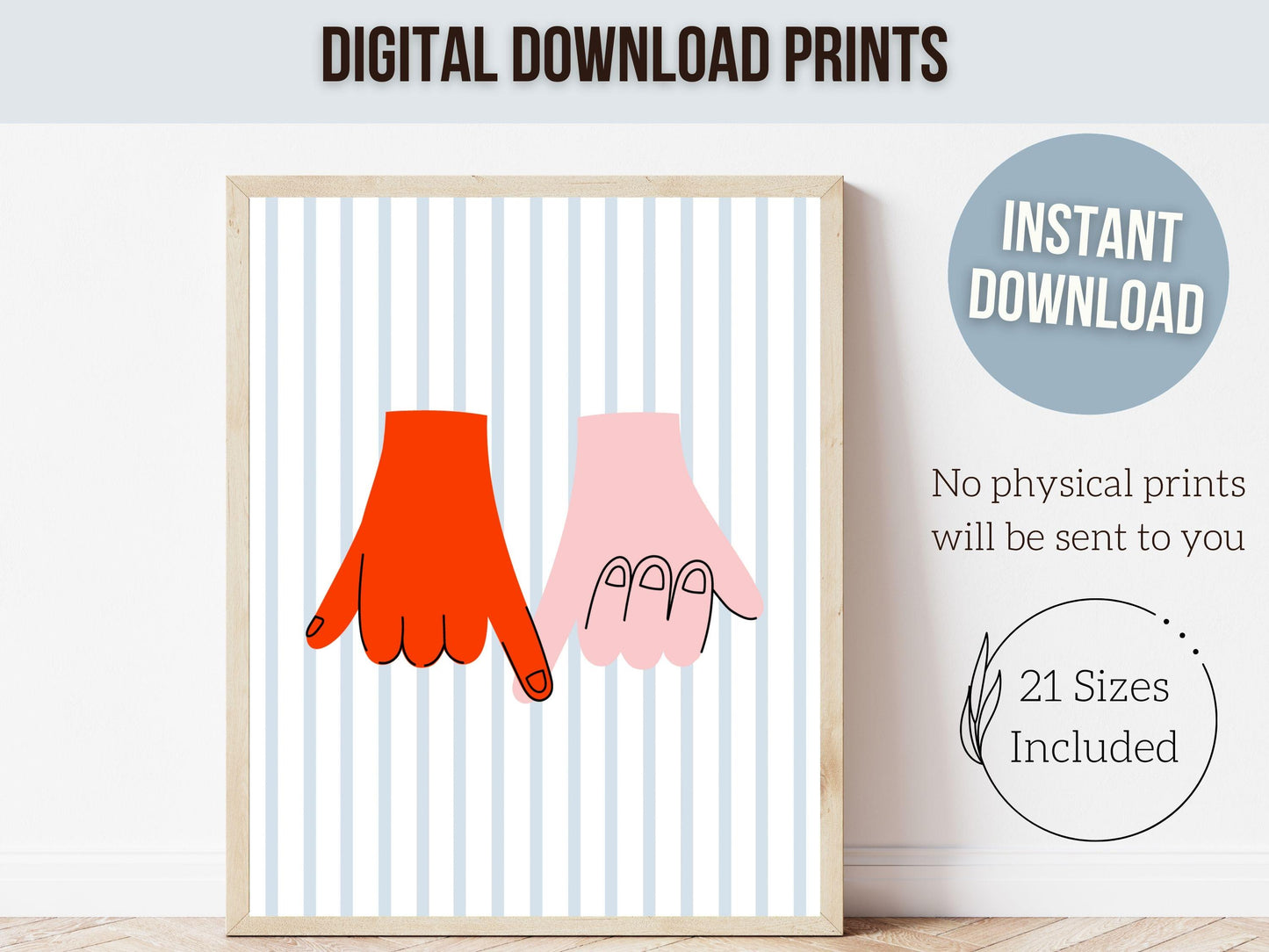 Pinky Promise Print, Romantic Wall Art, Cute Teen Room Wall Decor, Trendy College Dorm Room Wall Decor Preppy Teen Room Poster Digital Print