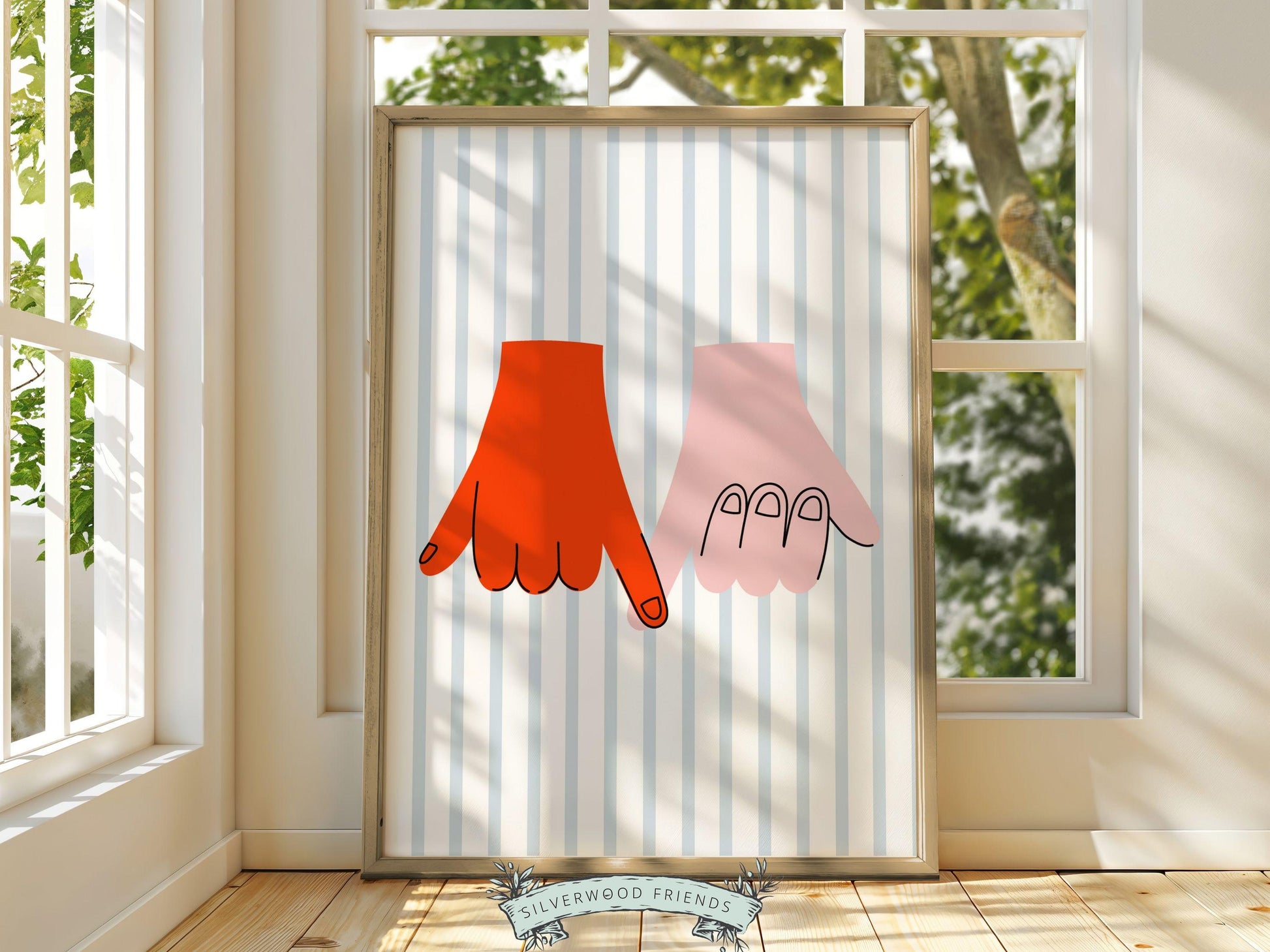 Pinky Promise Print, Romantic Wall Art, Cute Teen Room Wall Decor, Trendy College Dorm Room Wall Decor Preppy Teen Room Poster Digital Print