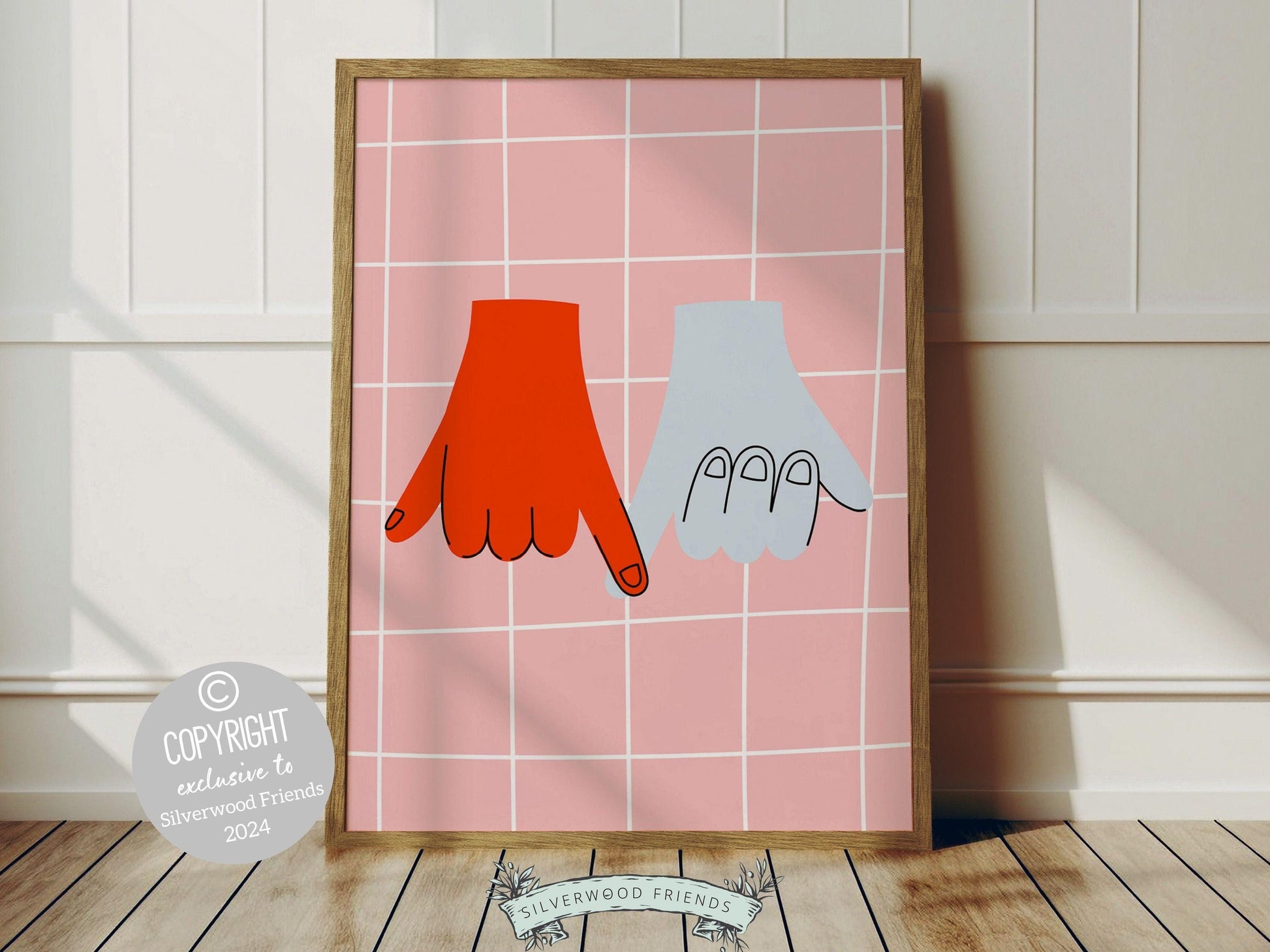 Trendy Pinky Promise Print, Cute Teen Room Wall Decor, Preppy Minimalist College Dorm Room Wall Decor, Coconut Girl Aesthetic Digital Print