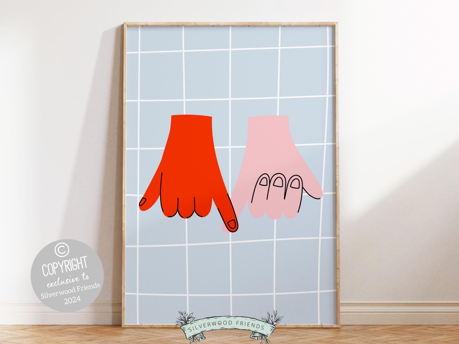 Trendy Pinky Promise Print, Cute Teen Room Wall Decor, Preppy Minimalist College Dorm Room Wall Decor, Coconut Girl Aesthetic Digital Print
