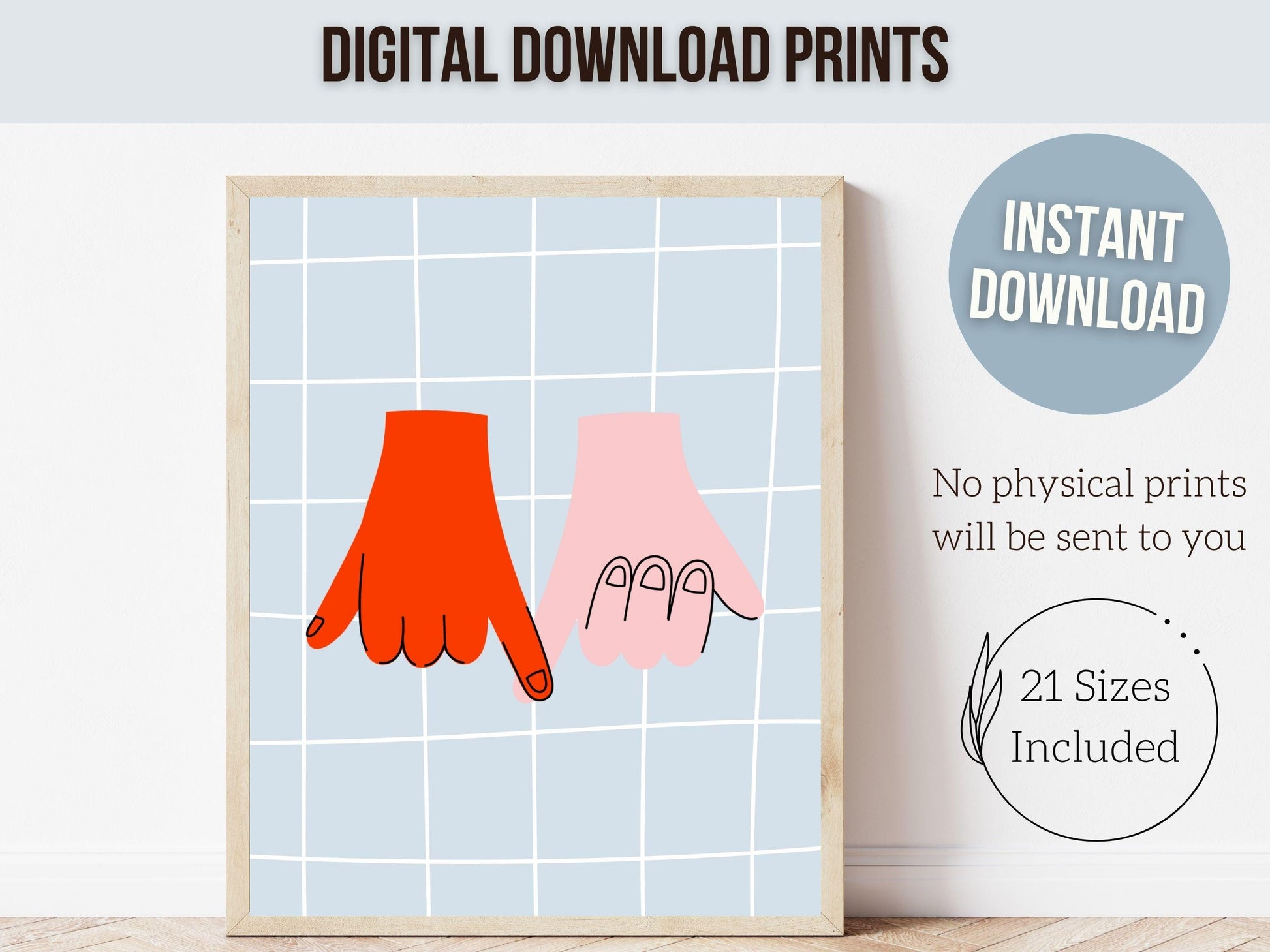 Trendy Pinky Promise Print, Cute Teen Room Wall Decor, Preppy Minimalist College Dorm Room Wall Decor, Coconut Girl Aesthetic Digital Print