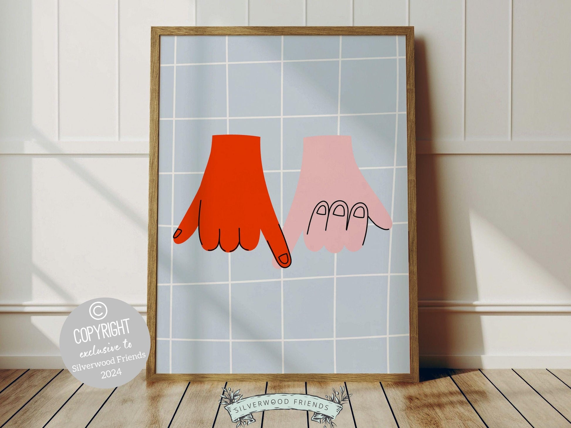 Trendy Pinky Promise Print, Cute Teen Room Wall Decor, Preppy Minimalist College Dorm Room Wall Decor, Coconut Girl Aesthetic Digital Print