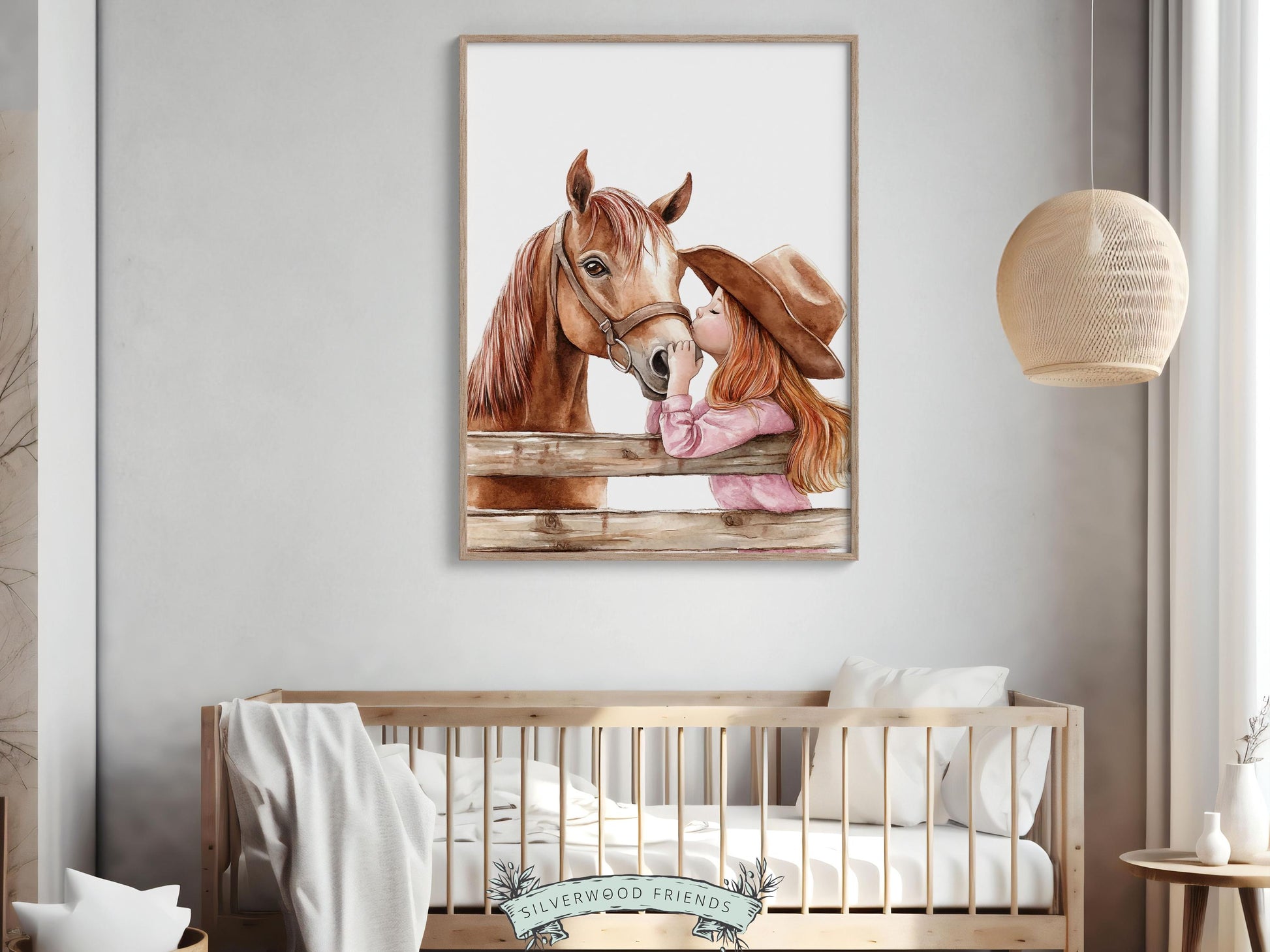 Cowgirl Nursery Print, Cowgirl Nursery Decor, Girls Western Nursery Decor, Baby Girl Horse Bedroom Pink Horse Nursery Wall Art Digital Print
