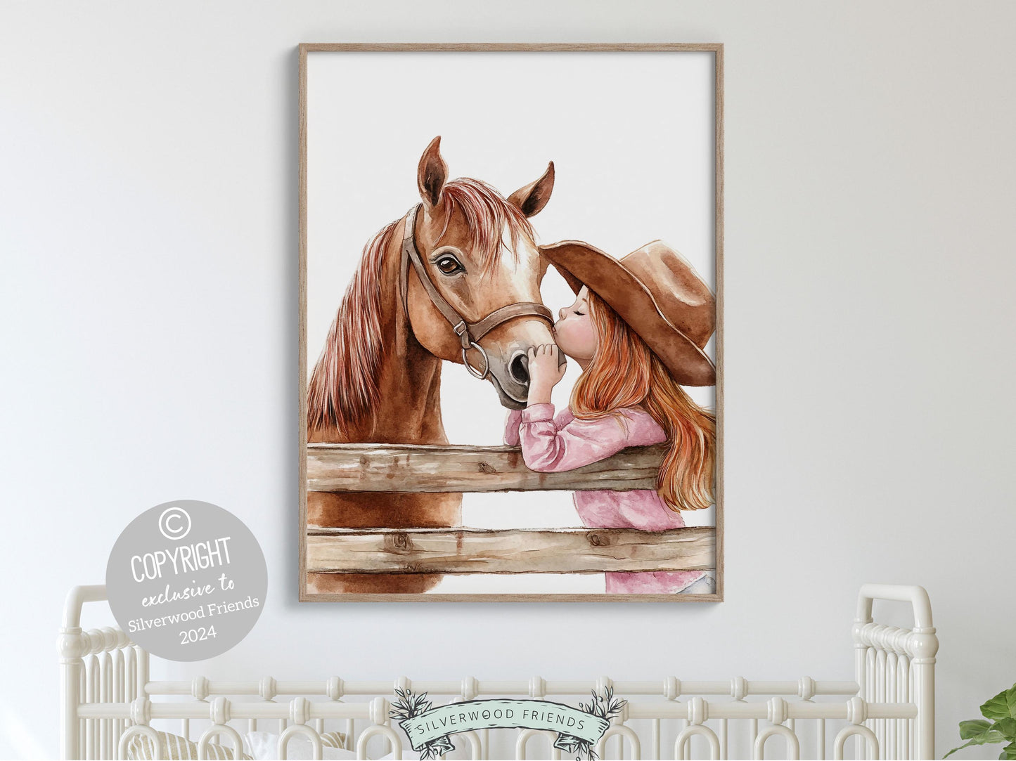 Cowgirl Nursery Print, Cowgirl Nursery Decor, Girls Western Nursery Decor, Baby Girl Horse Bedroom Pink Horse Nursery Wall Art Digital Print