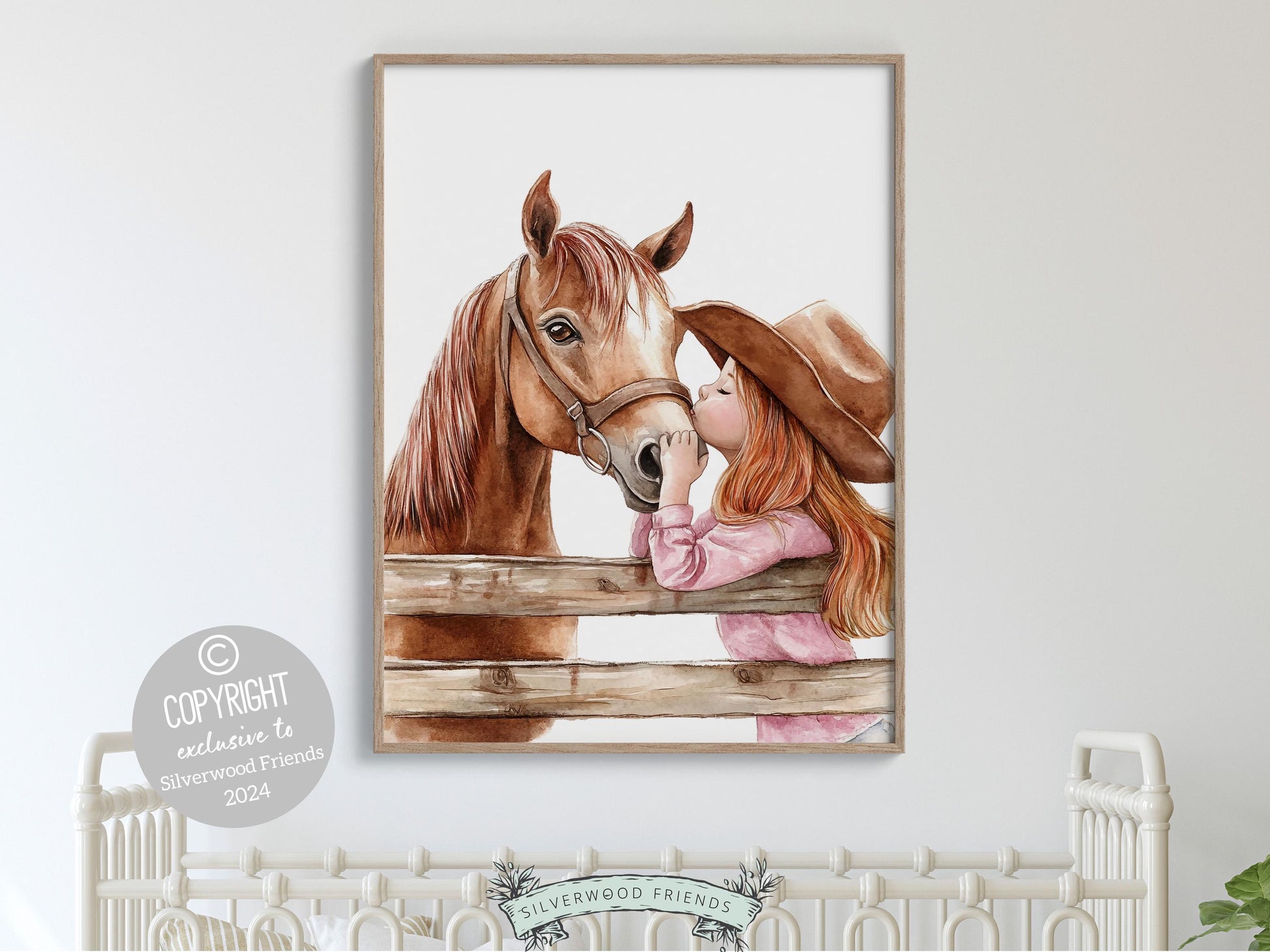 Cowgirl Nursery Print, Cowgirl Nursery Decor, Girls Western Nursery Decor, Baby Girl Horse Bedroom Pink Horse Nursery Wall Art Digital Print