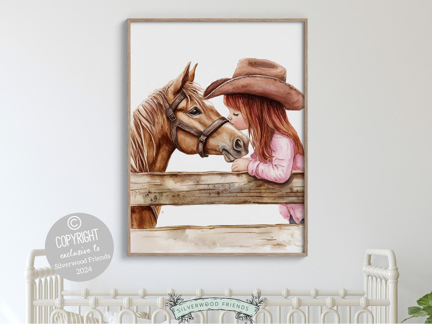 Cowgirl Nursery Print, Cowgirl Nursery Decor, Girls Western Nursery Decor, Baby Girl Horse Bedroom Pink Horse Nursery Wall Art Digital Print