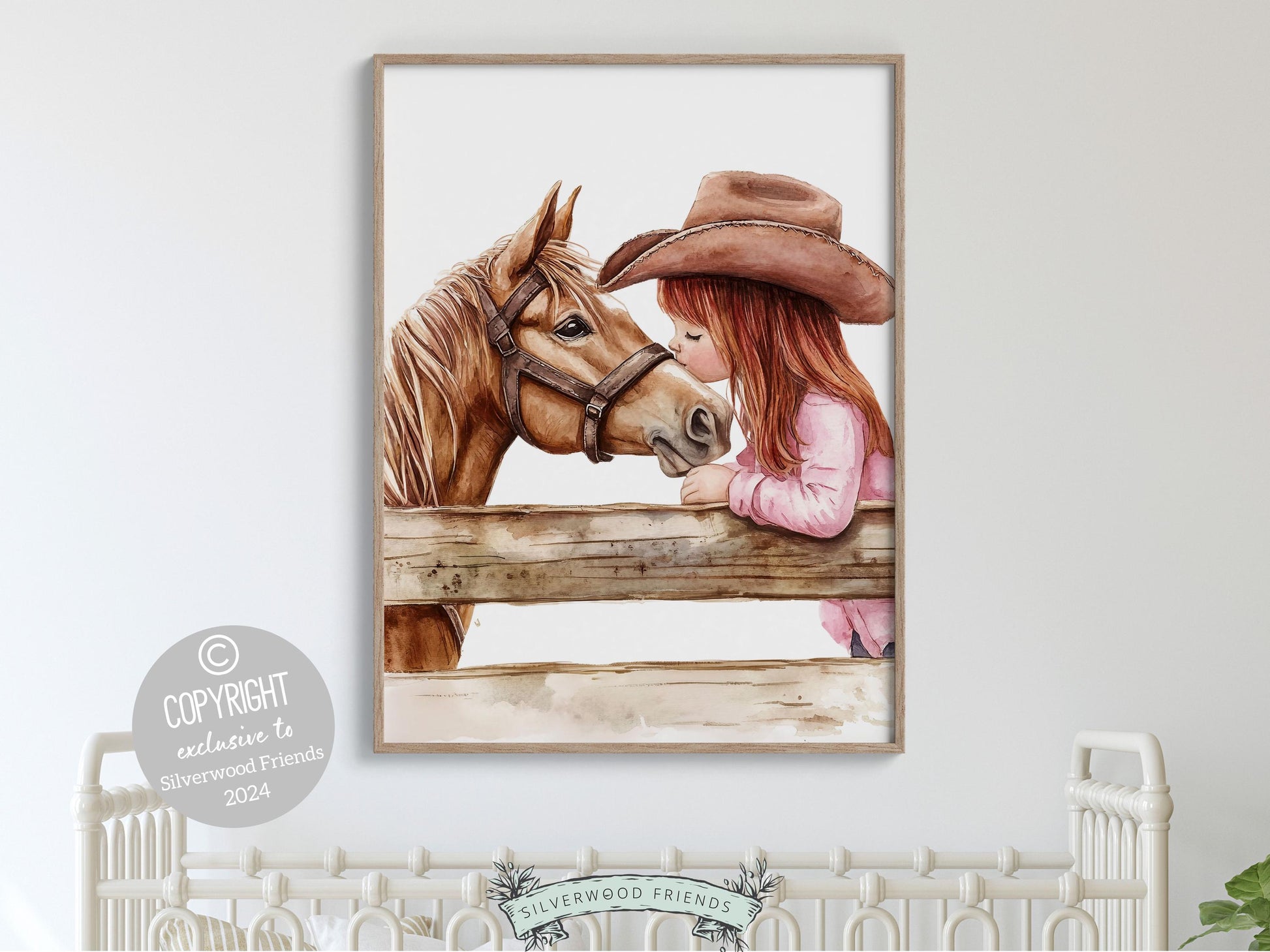 Cowgirl Nursery Print, Cowgirl Nursery Decor, Girls Western Nursery Decor, Baby Girl Horse Bedroom Pink Horse Nursery Wall Art Digital Print