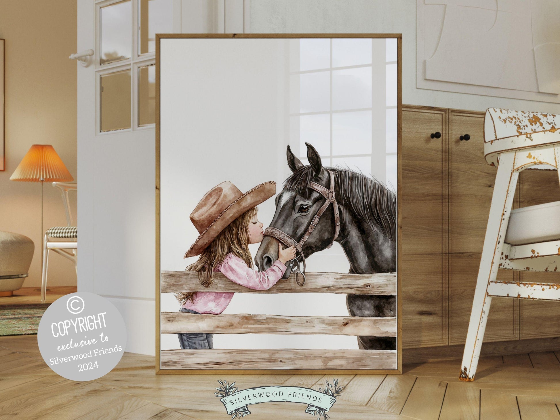 Horse Print, Cowgirl Nursery Print, Cowgirl Nursery Decor, Baby Girl Western Nursery Decor, Horse Picture, Girls Horse Room Digital Print