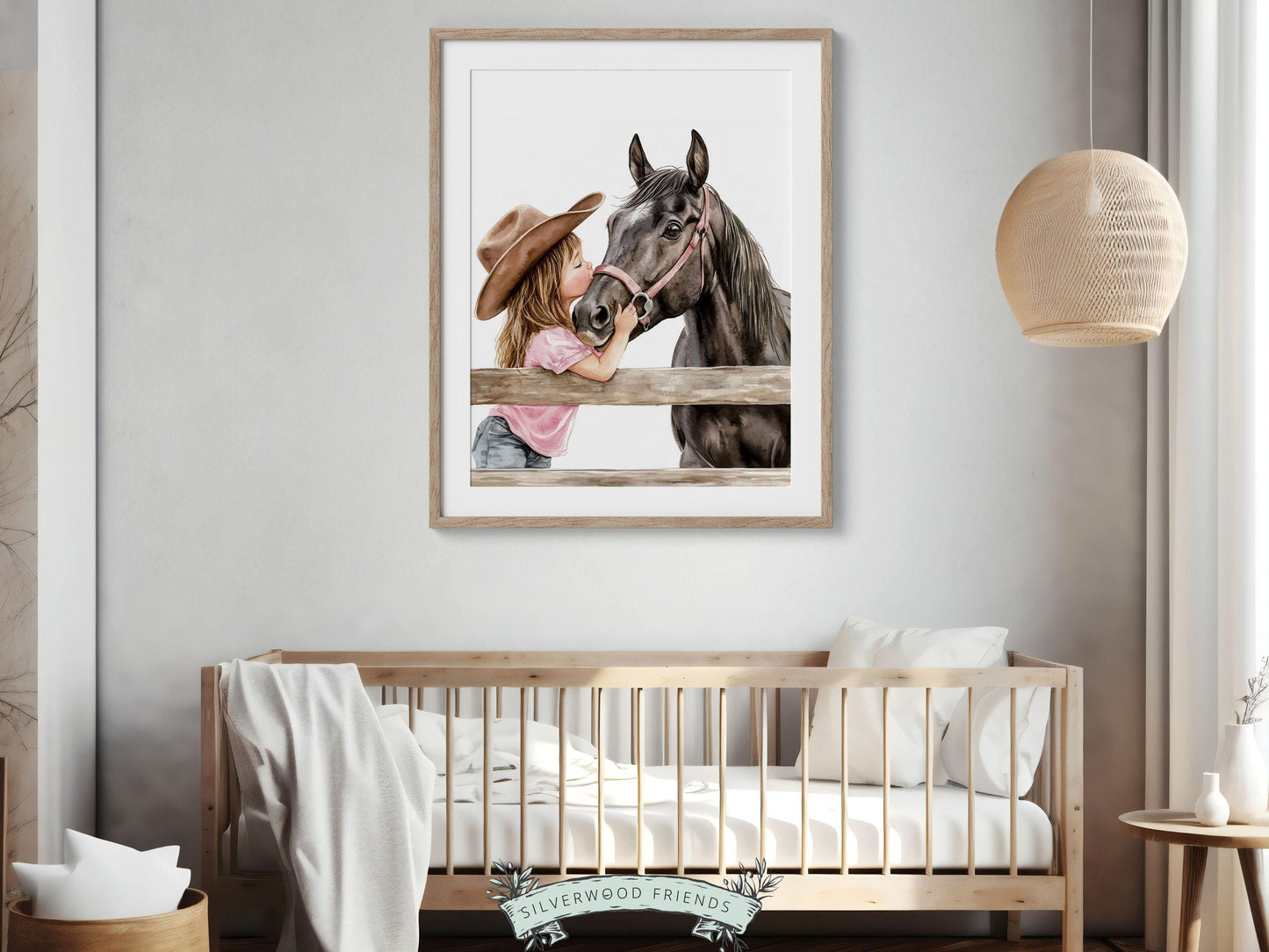 Cowgirl Horse Nursery Print, Cowgirl Nursery Decor, Baby Girl Western Nursery Decor, Horse Bedroom Picture, Girls Horse Room Digital Print
