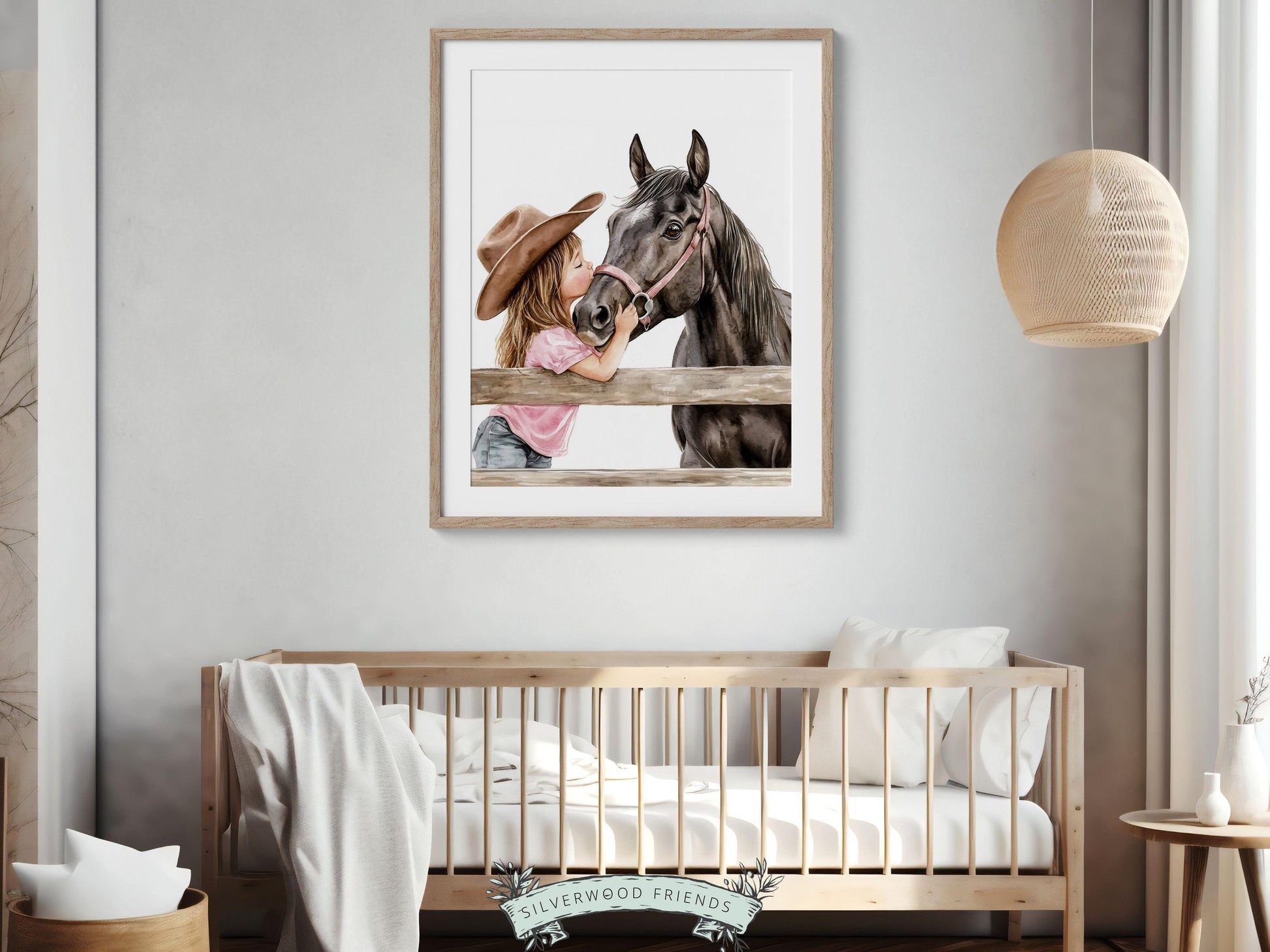 Cowgirl Horse Nursery Print, Cowgirl Nursery Decor, Baby Girl Western Nursery Decor, Horse Bedroom Picture, Girls Horse Room Digital Print