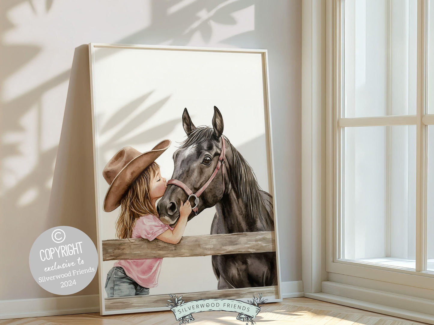 Cowgirl Horse Nursery Print, Cowgirl Nursery Decor, Baby Girl Western Nursery Decor, Horse Bedroom Picture, Girls Horse Room Digital Print