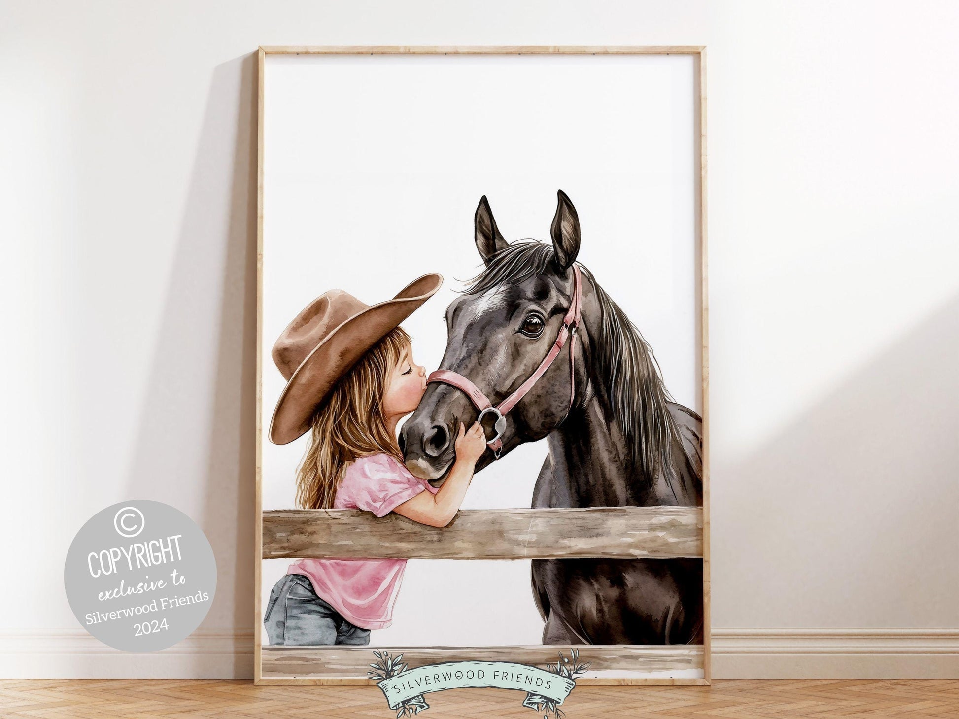 Cowgirl Horse Nursery Print, Cowgirl Nursery Decor, Baby Girl Western Nursery Decor, Horse Bedroom Picture, Girls Horse Room Digital Print