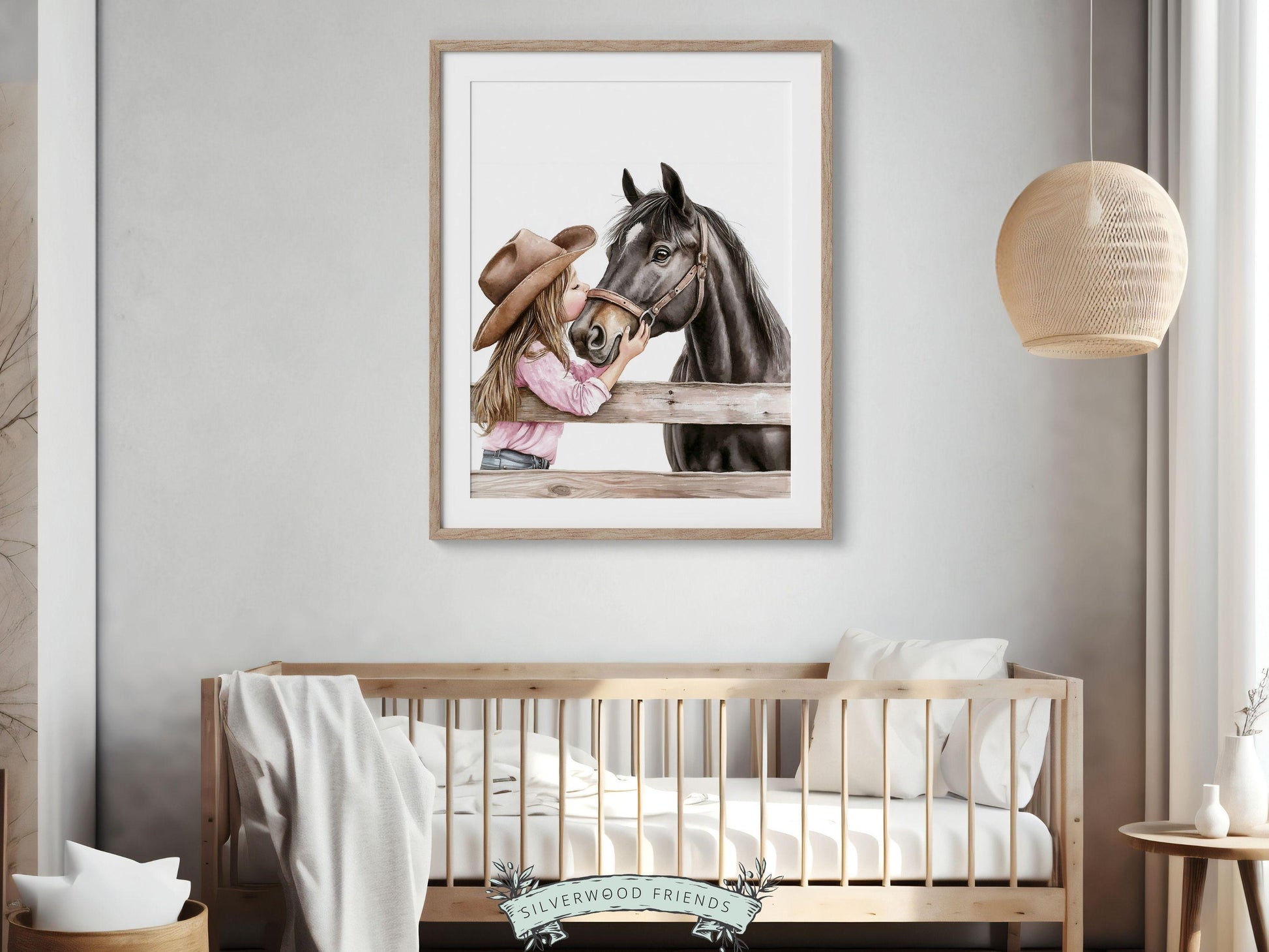 Cowgirl Horse Nursery Print, Cowgirl Nursery Decor, Baby Girl Western Nursery Decor, Horse Bedroom Picture, Girls Horse Room Digital Print