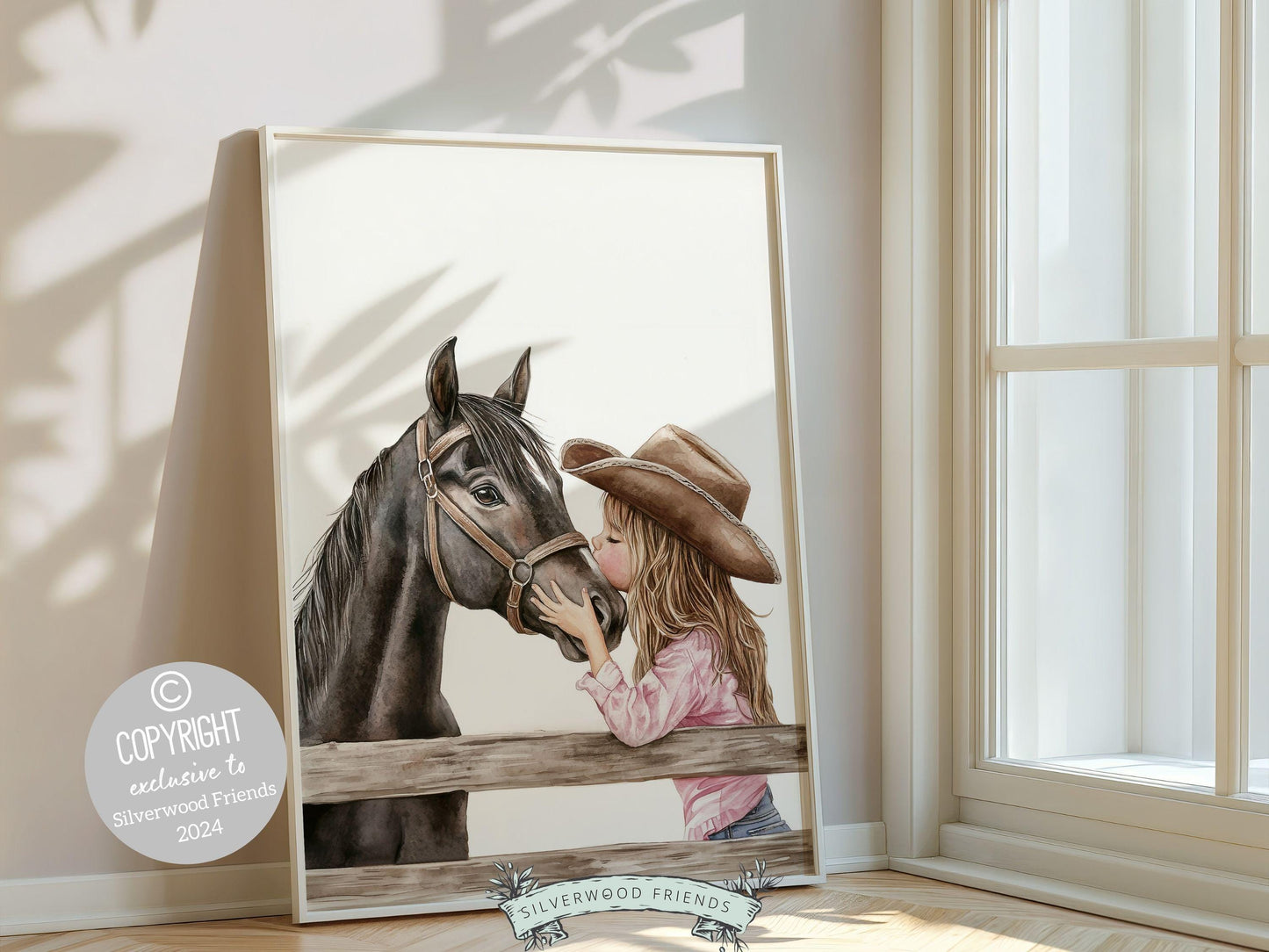 Cowgirl Horse Nursery Print, Cowgirl Nursery Decor, Baby Girl Western Nursery Decor, Horse Bedroom Picture, Girls Horse Room Digital Print