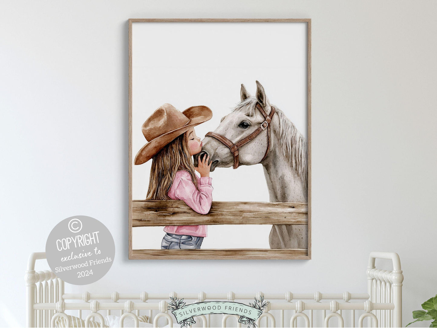 Cowgirl Horse Nursery Print, Cowgirl Nursery Decor, Baby Girl Western Nursery Decor, Horse Bedroom Picture, Girls Horse Room Digital Print