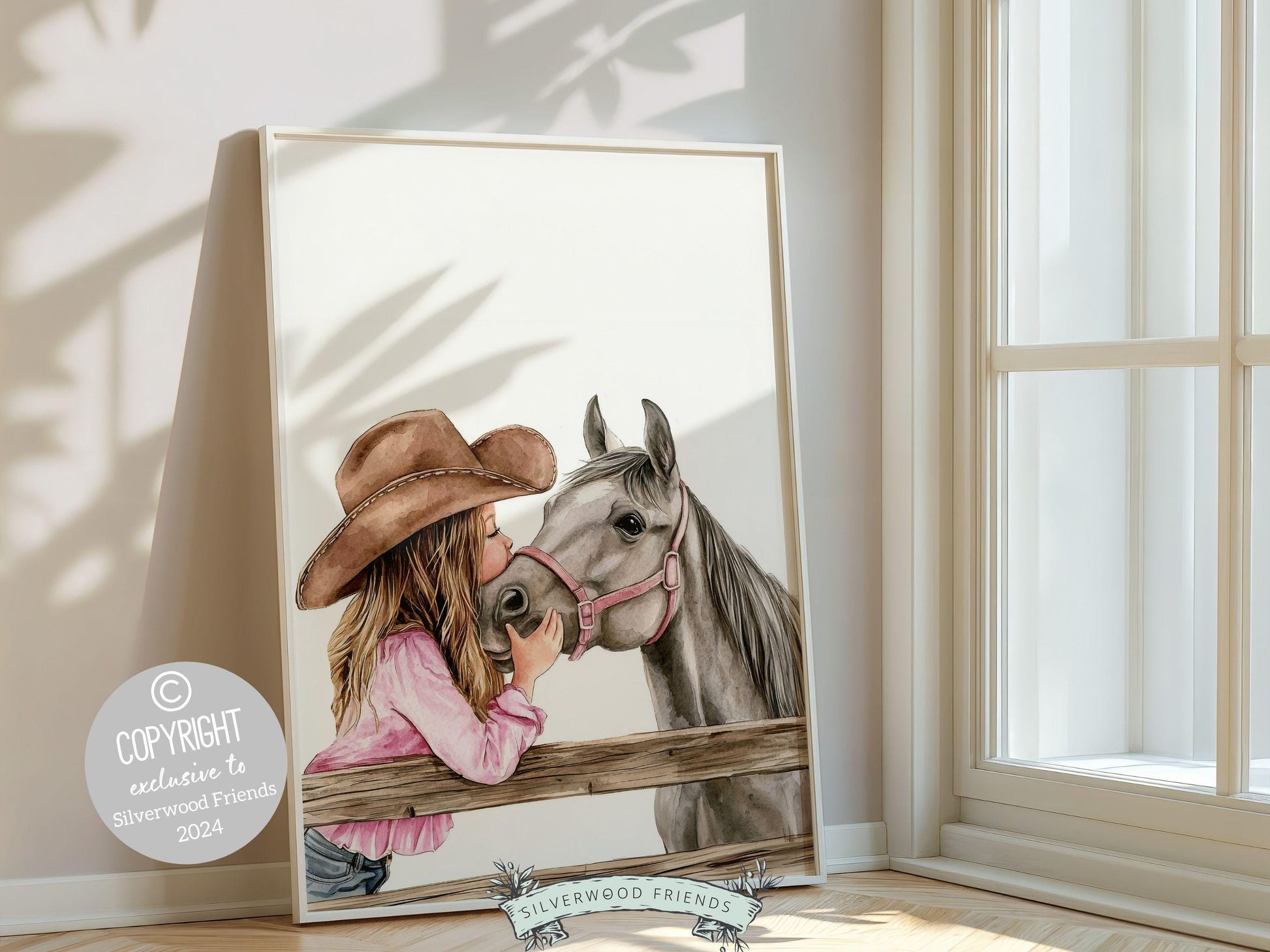 Cowgirl Horse Nursery Print, Cowgirl Nursery Decor, Baby Girl Western Nursery Decor, Horse Bedroom Picture, Girls Horse Room Digital Print