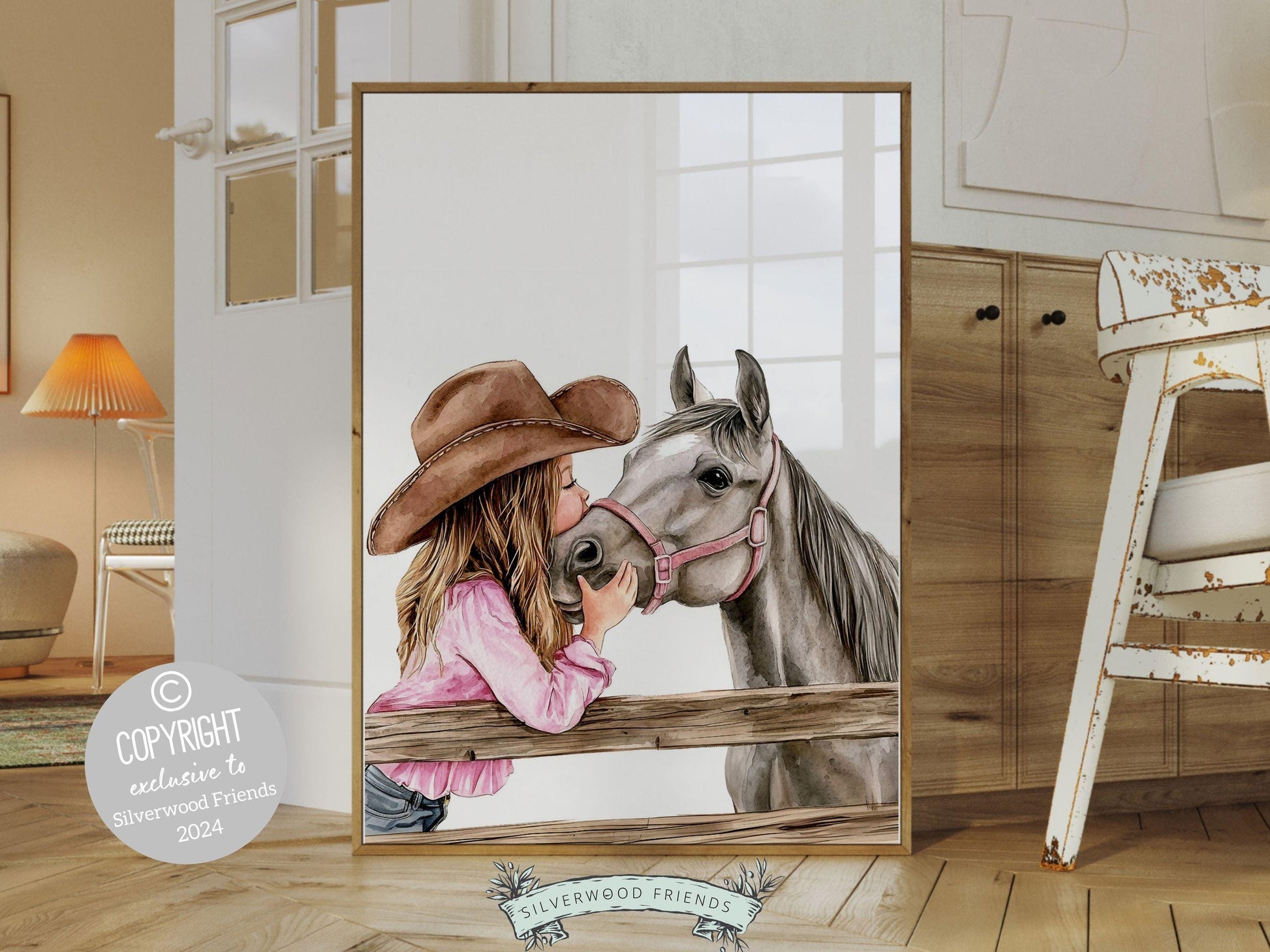 Cowgirl Horse Nursery Print, Cowgirl Nursery Decor, Baby Girl Western Nursery Decor, Horse Bedroom Picture, Girls Horse Room Digital Print
