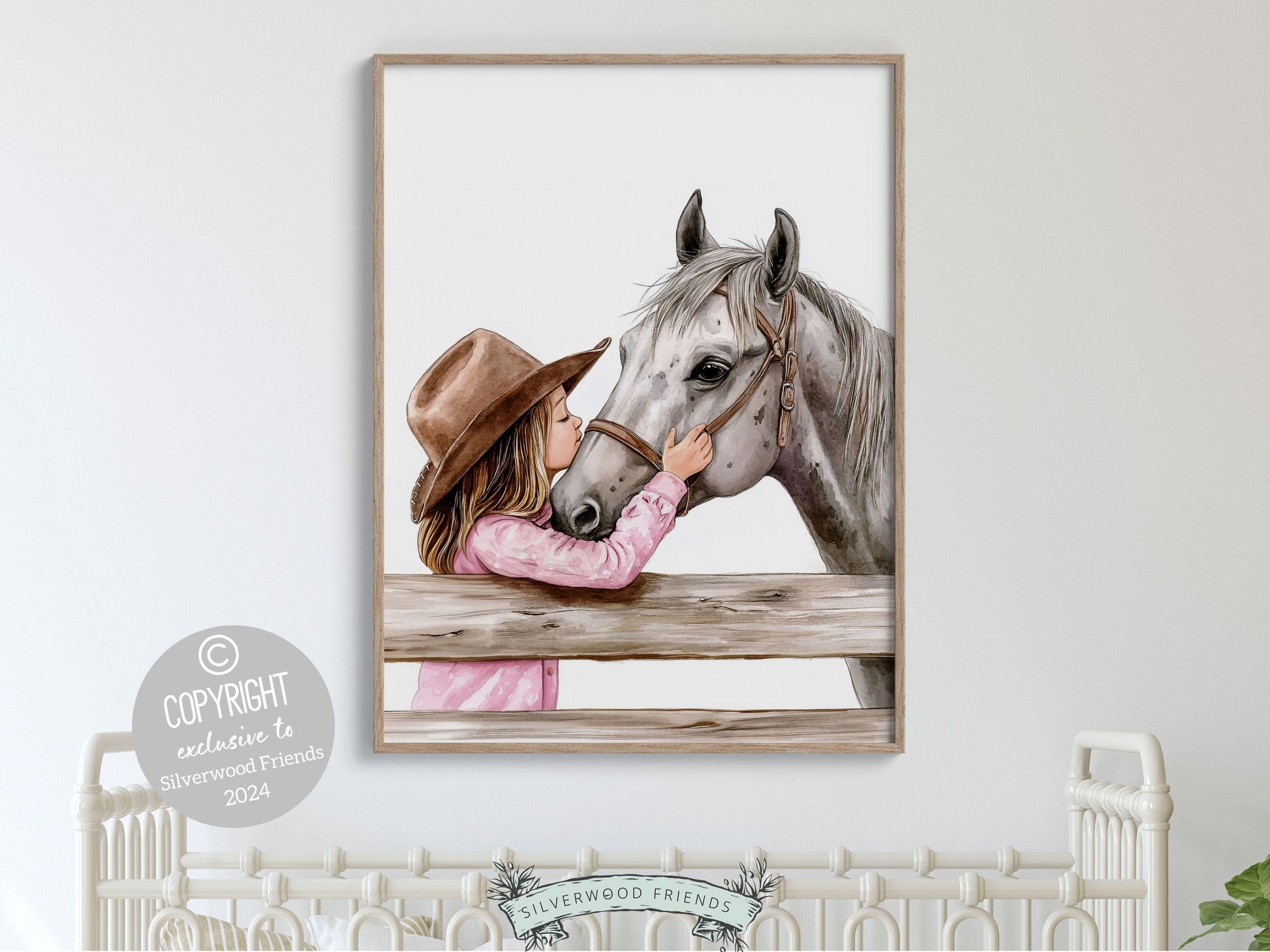 Cowgirl Horse Nursery Print, Cowgirl Nursery Decor, Baby Girl Western Nursery Decor, Horse Bedroom Picture, Girls Horse Room Digital Print