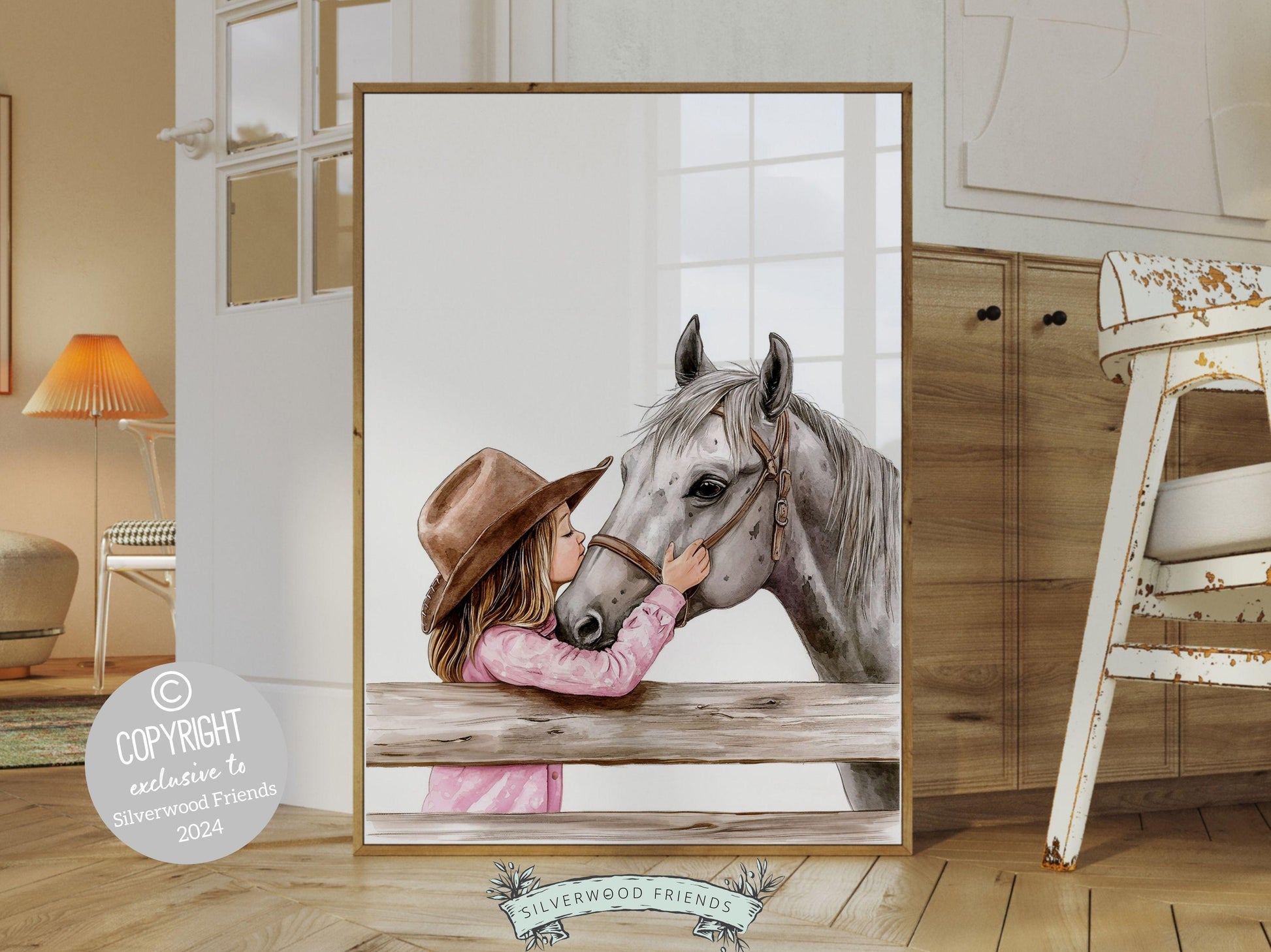 Cowgirl Horse Nursery Print, Cowgirl Nursery Decor, Baby Girl Western Nursery Decor, Horse Bedroom Picture, Girls Horse Room Digital Print