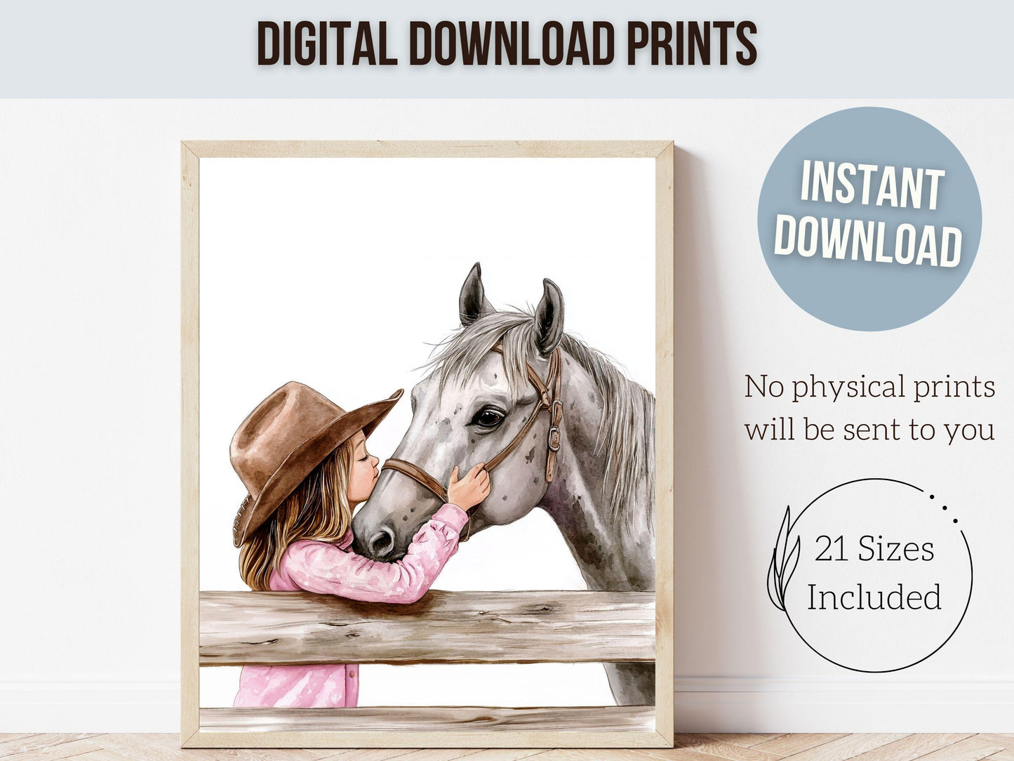 Cowgirl Horse Nursery Print, Cowgirl Nursery Decor, Baby Girl Western Nursery Decor, Horse Bedroom Picture, Girls Horse Room Digital Print
