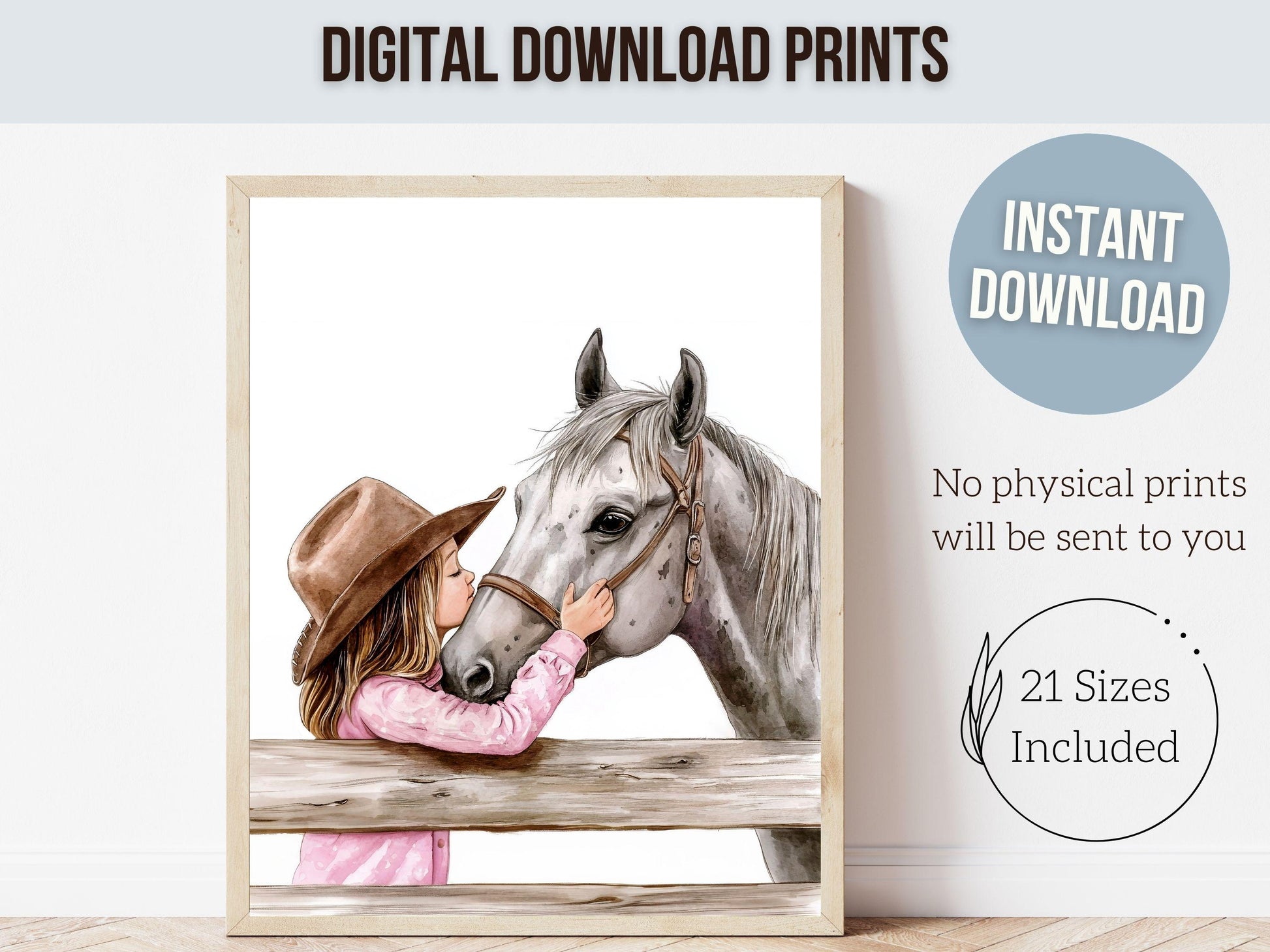 Cowgirl Horse Nursery Print, Cowgirl Nursery Decor, Baby Girl Western Nursery Decor, Horse Bedroom Picture, Girls Horse Room Digital Print