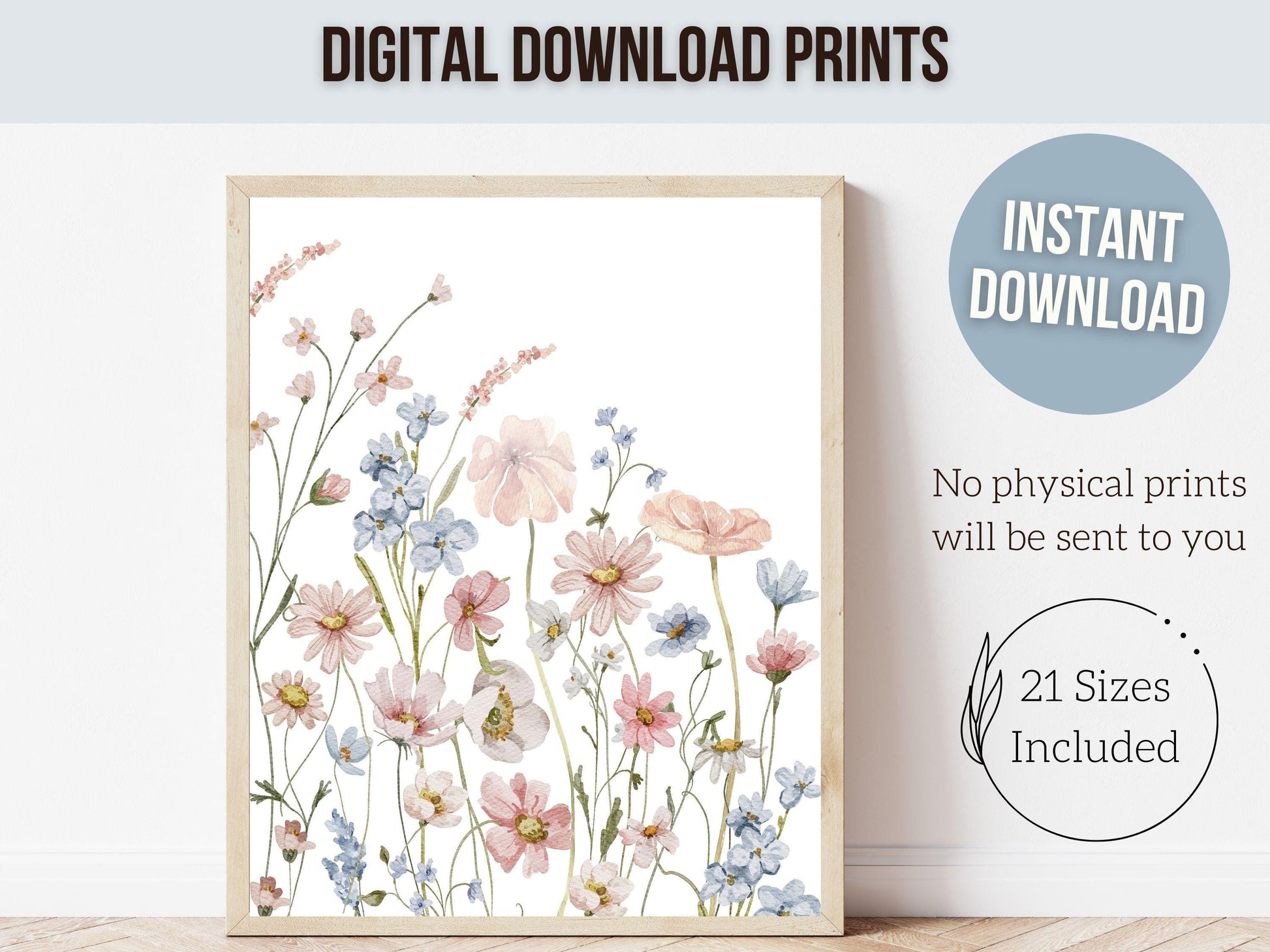 Wildflower Nursery Wall Art, Wildflower Nursery Decor, Wildflower Nursery Prints, Baby Girl Floral Nursery Prints, Wild Flower Digital Print
