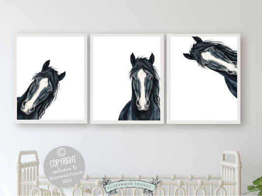 Peeking Horse Nursery Print, Horse Nursery Decor, Western Wall Decor, Kids Cowboy Room Wall Decor, Horse Picture, Pony Nursery Digital Print