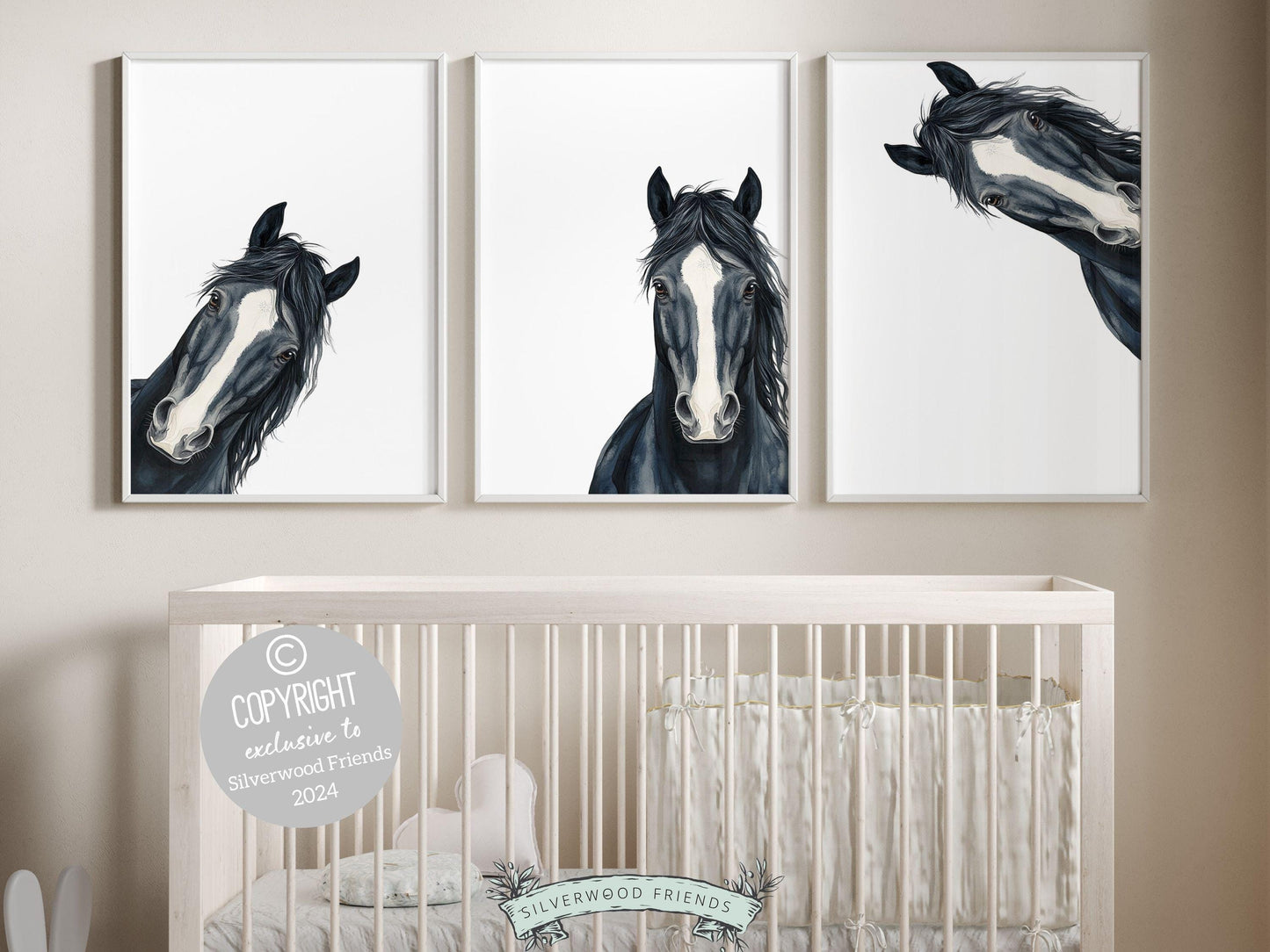 Peeking Horse Nursery Print, Horse Nursery Decor, Western Wall Decor, Kids Cowboy Room Wall Decor, Horse Picture, Pony Nursery Digital Print