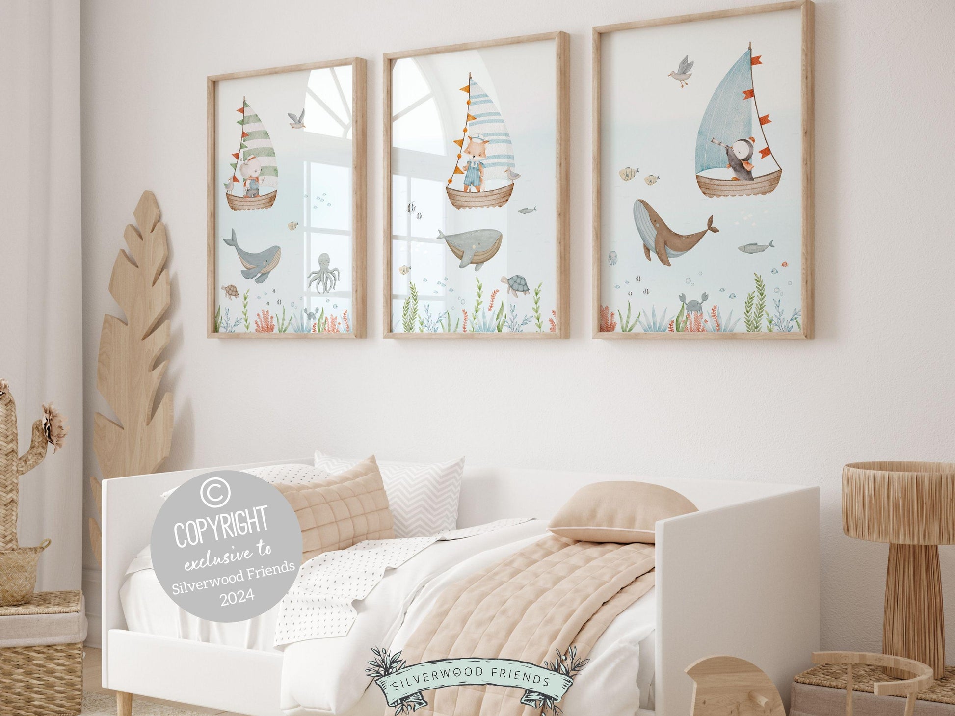 Our Set of 3 Ocean Nursery Prints will spark their imagination and is the perfect addition to your nautical nursery decor or ocean theme nursery. Our digital prints also make a unique under the sea baby shower gift that will be treasured!