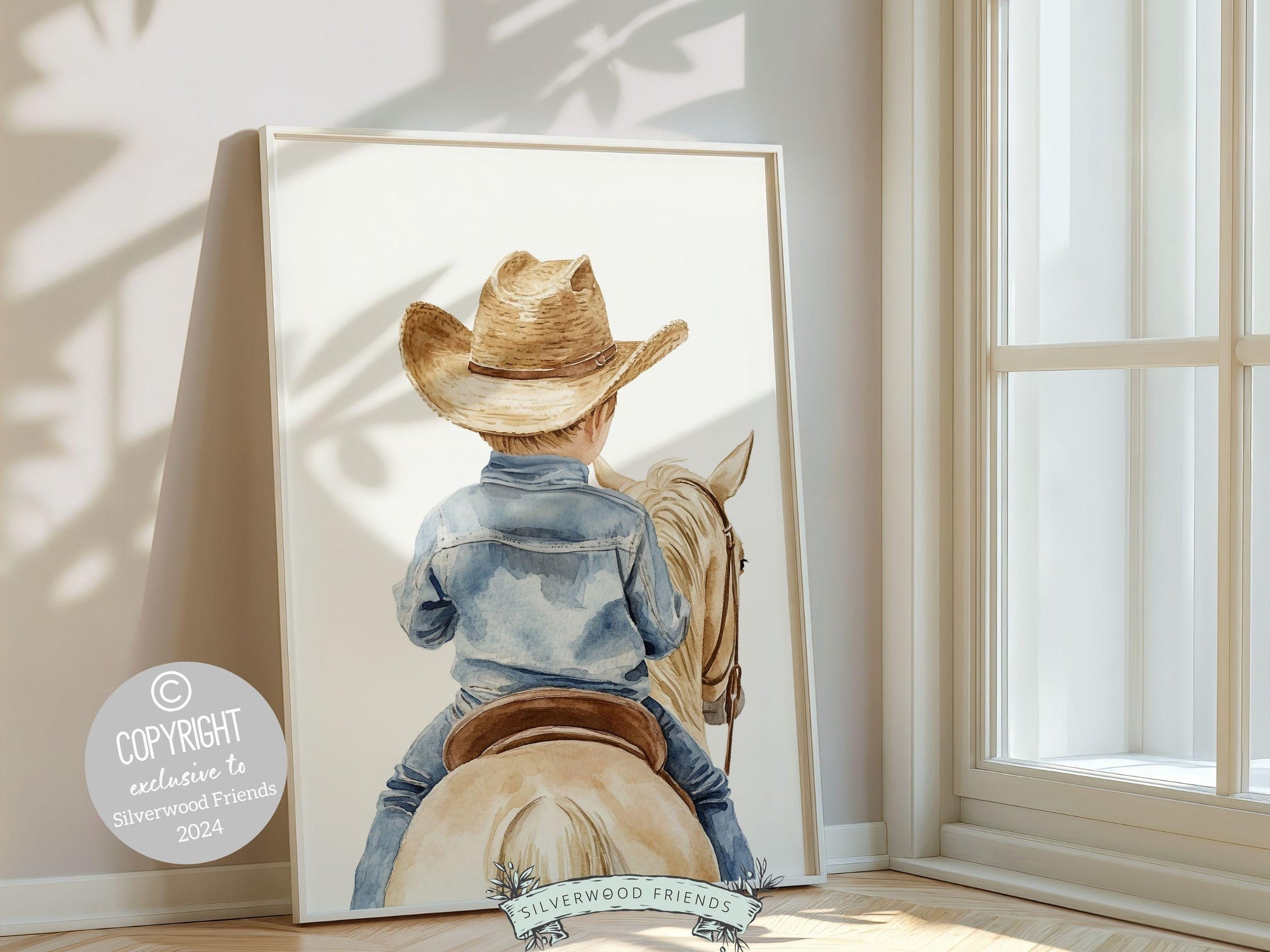 Cowboy Nursery Print, Cowboy Nursery Decor, Baby Boys Western Nursery Decor, Little Boy Cowboy Horse Riding Nursery Wall Art Digital Print