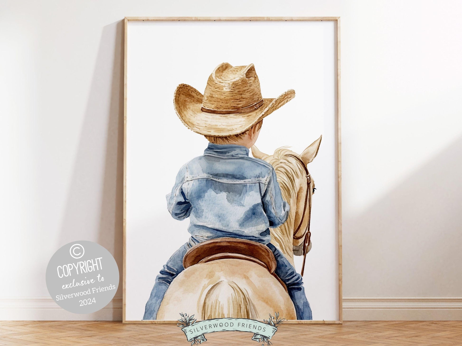 Cowboy Nursery Print, Cowboy Nursery Decor, Baby Boys Western Nursery Decor, Little Boy Cowboy Horse Riding Nursery Wall Art Digital Print