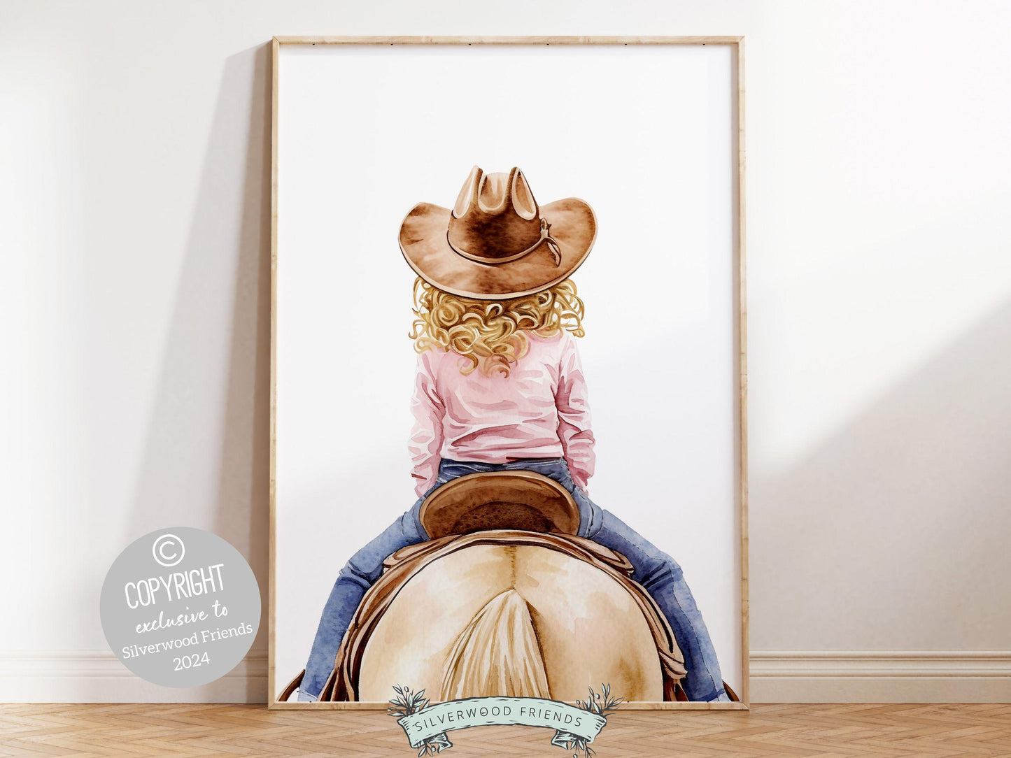 Horse Print, Cowgirl Nursery Print, Cowgirl Nursery Decor, Baby Girl Western Nursery Decor, Girls Room Pink Horse Wall Art Digital Print