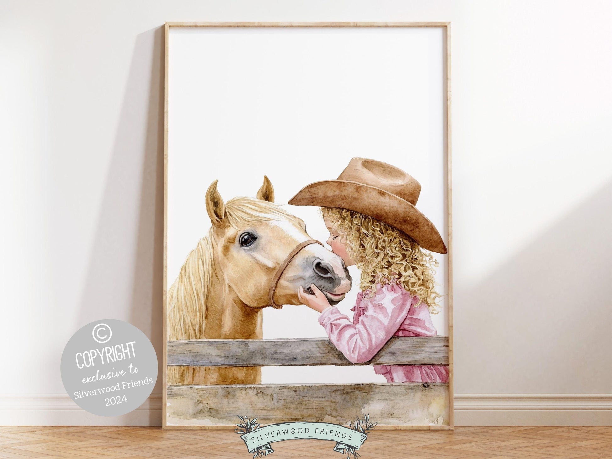 Horse Print, Cowgirl Nursery Print, Cowgirl Nursery Decor, Baby Girl Western Nursery Decor, Girls Room Pink Horse Wall Art Digital Print